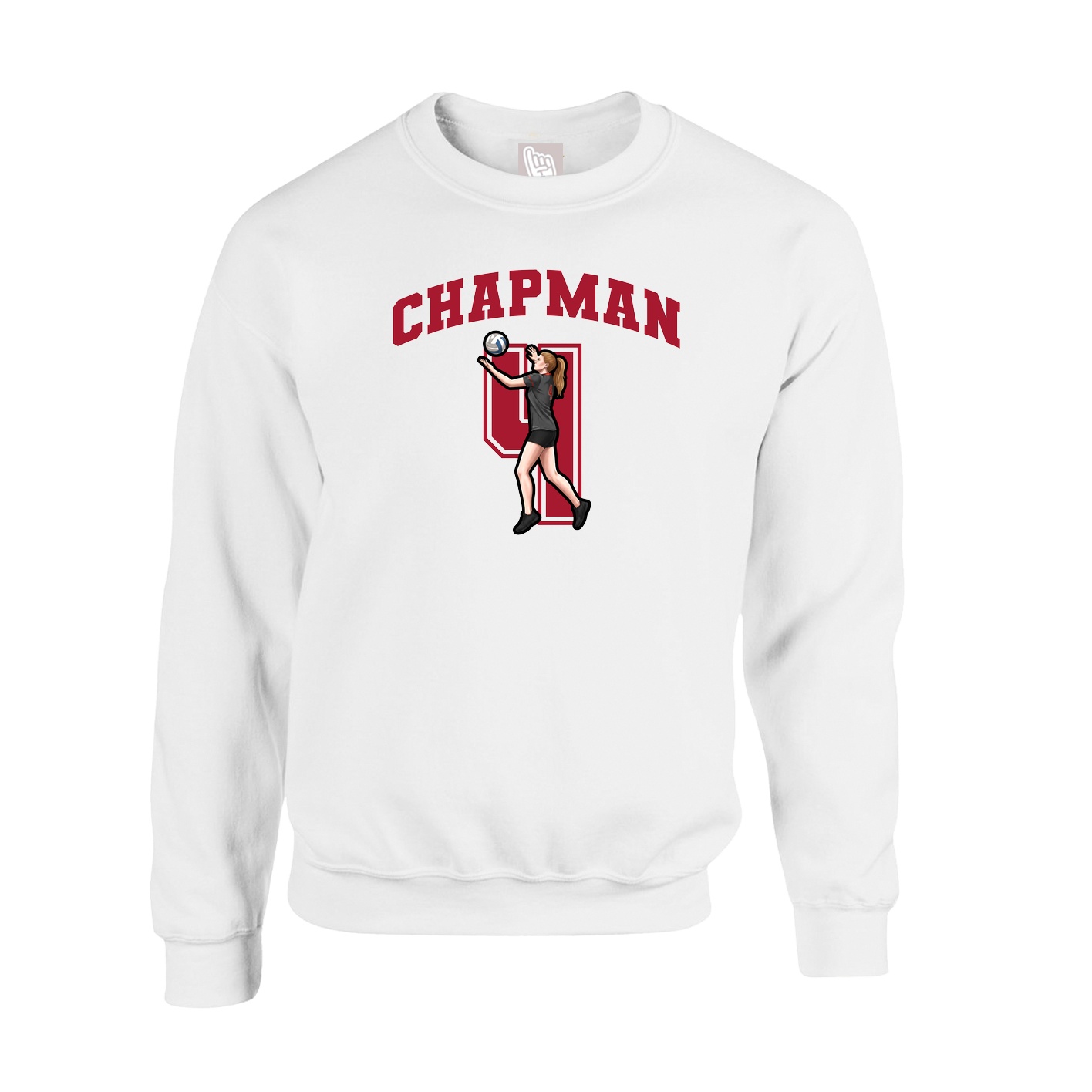 Fleece Crew — Number in White