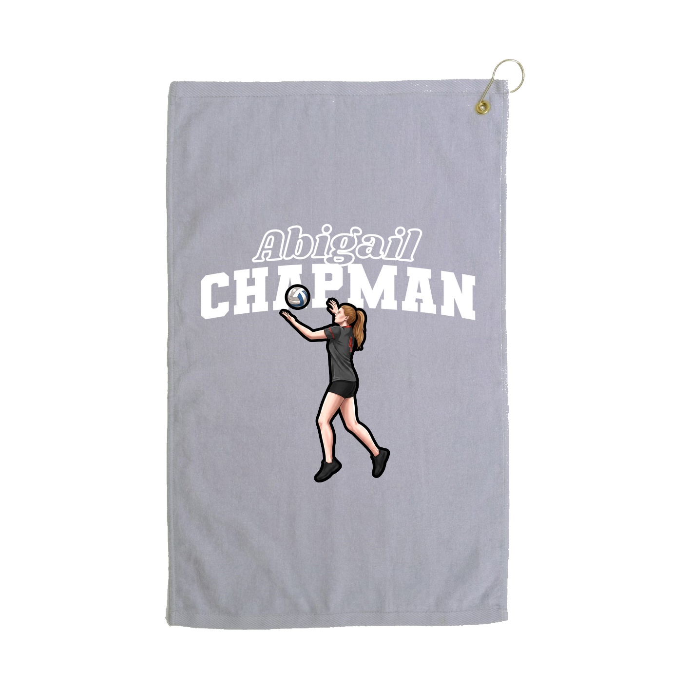 Golf Towel — Name Arch in Grey