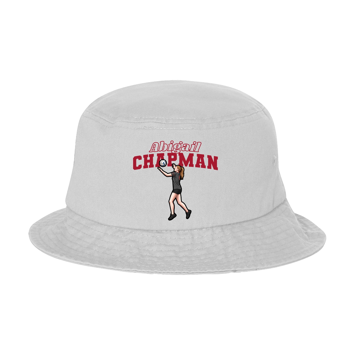 Bucket Cap — Name Arch in White