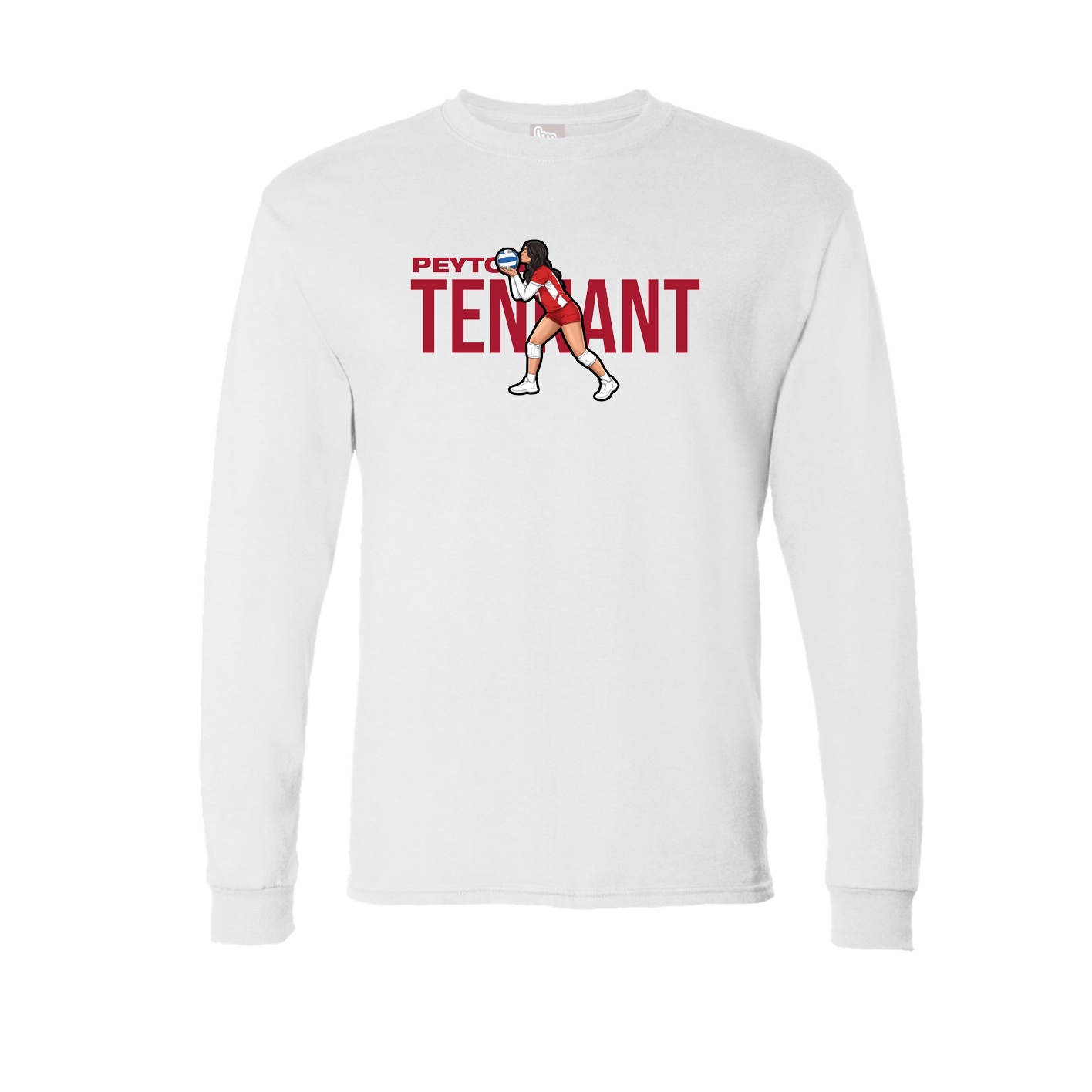 Long Sleeve Tee — Player Name in White