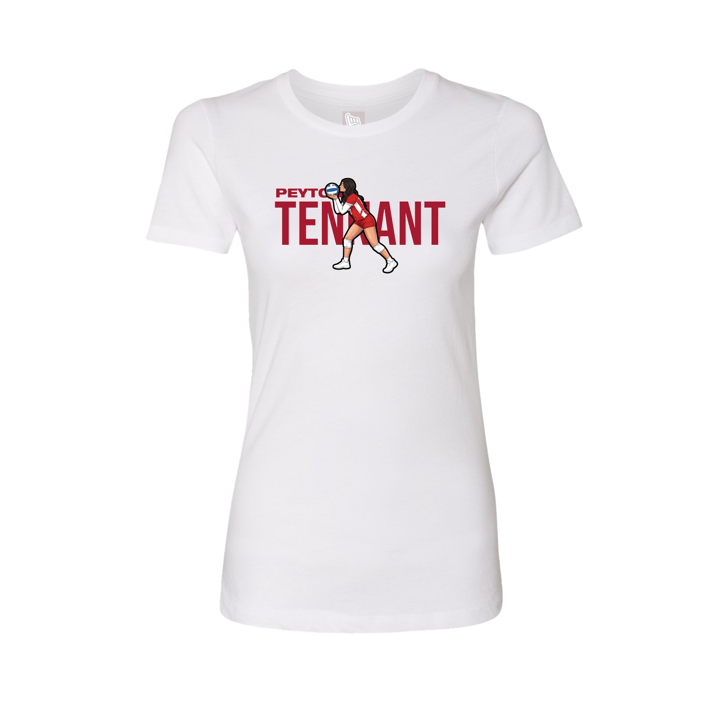 Fitted Women's Tee — Player Name in White