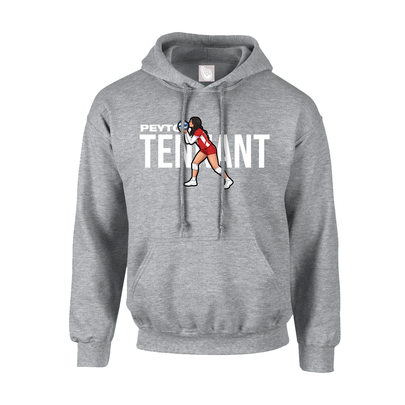 Hoodie — Player Name in Grey