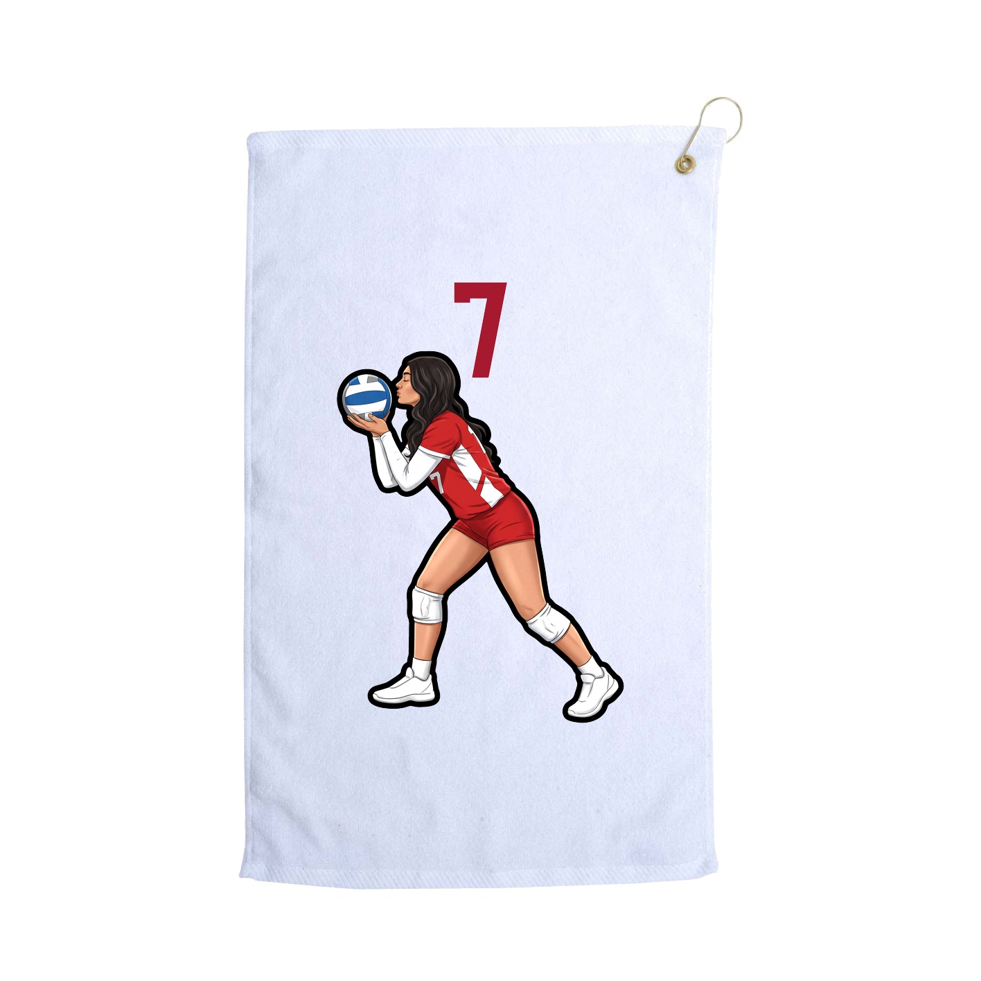 Golf Towel — Number Top in White