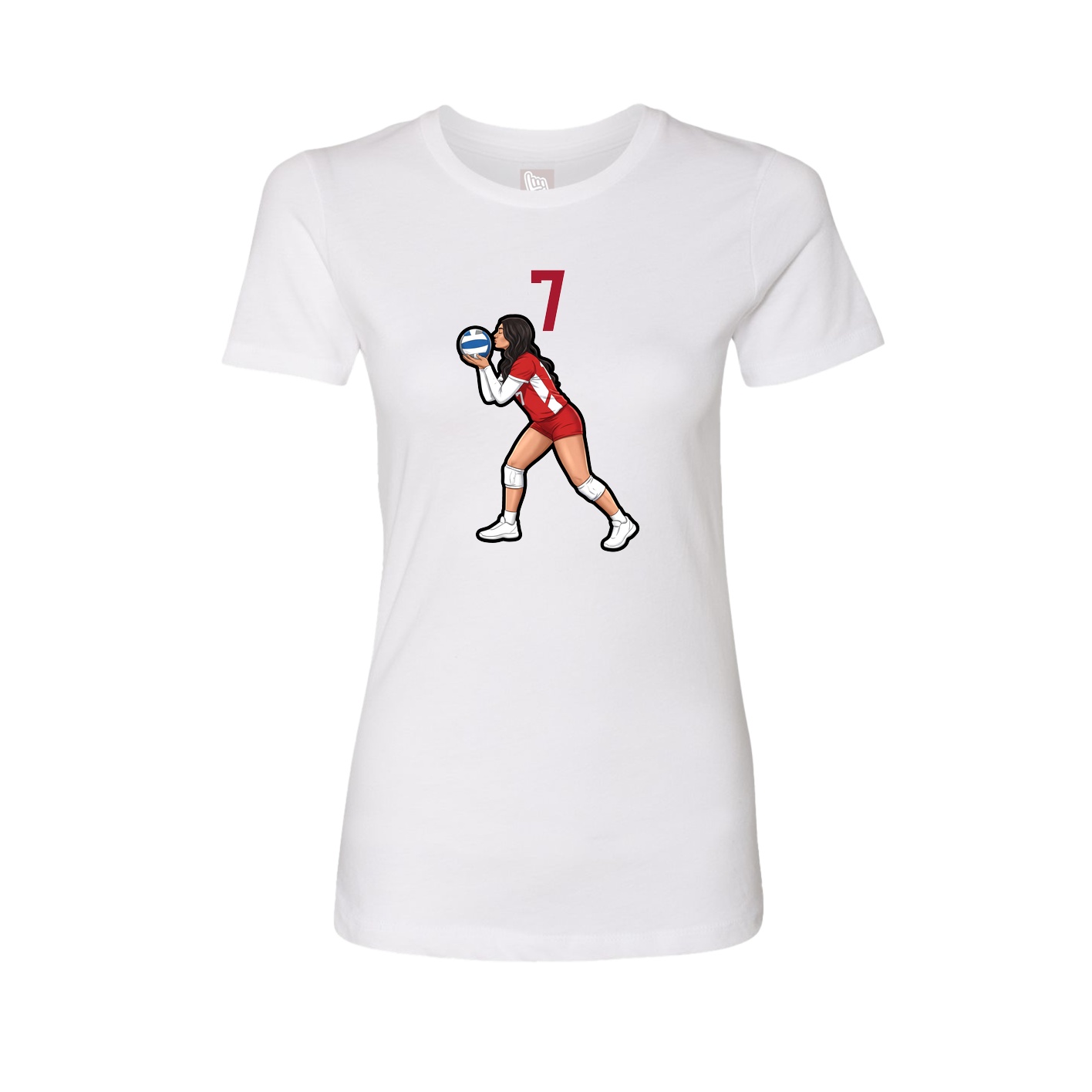 Fitted Women's Tee — Number Top in White
