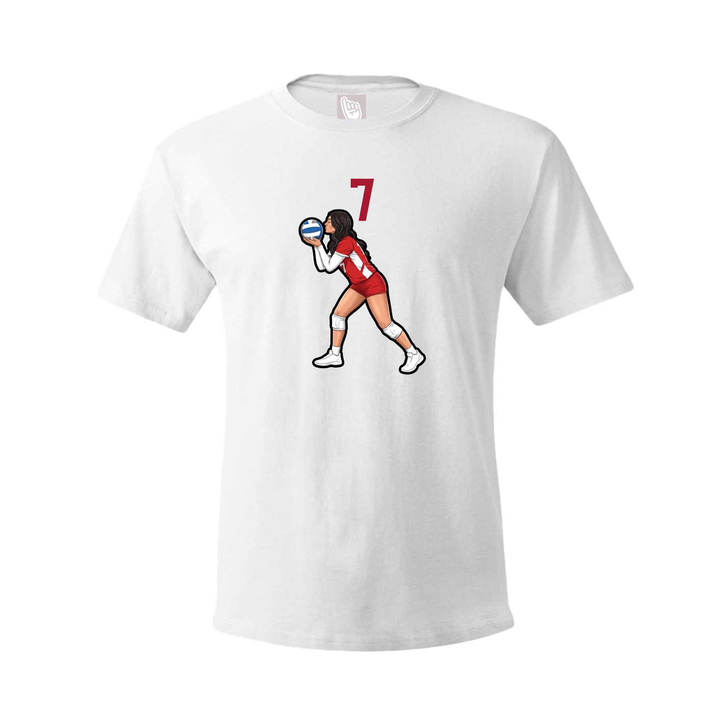 Youth Tee — Number Top in White