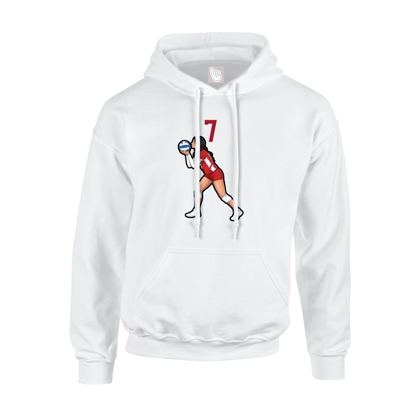 Hoodie — Number Top in White