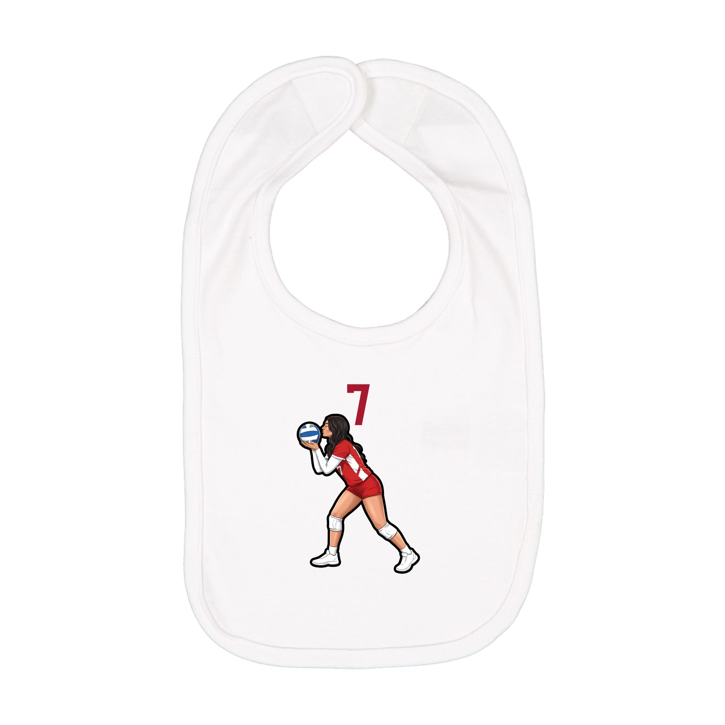 Infant Bib — Number Top in White