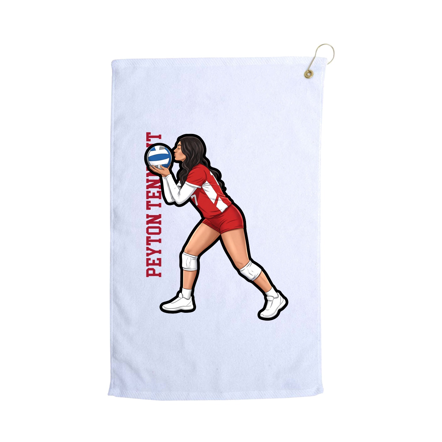 Golf Towel — Name Vertical in White