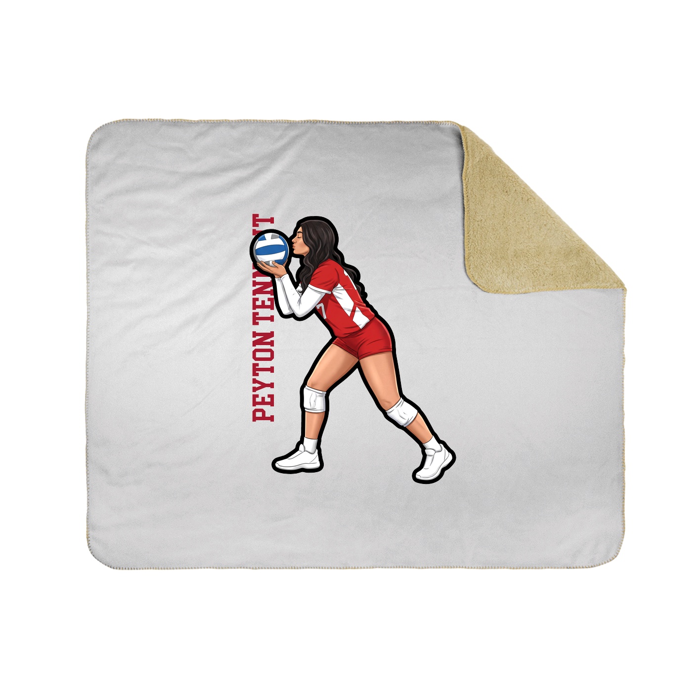 Throw Blanket — Name Vertical in White