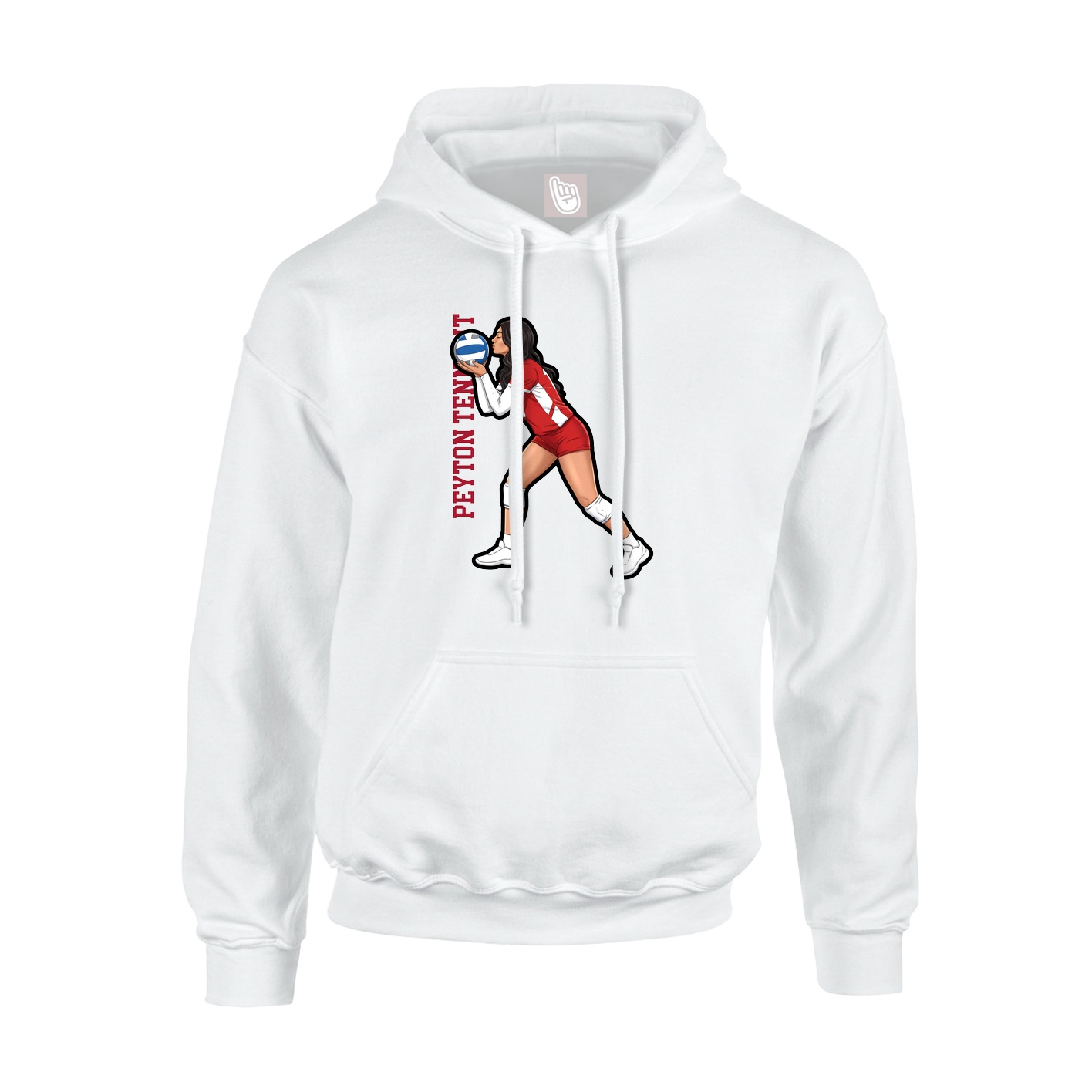 Hoodie — Name Vertical in White