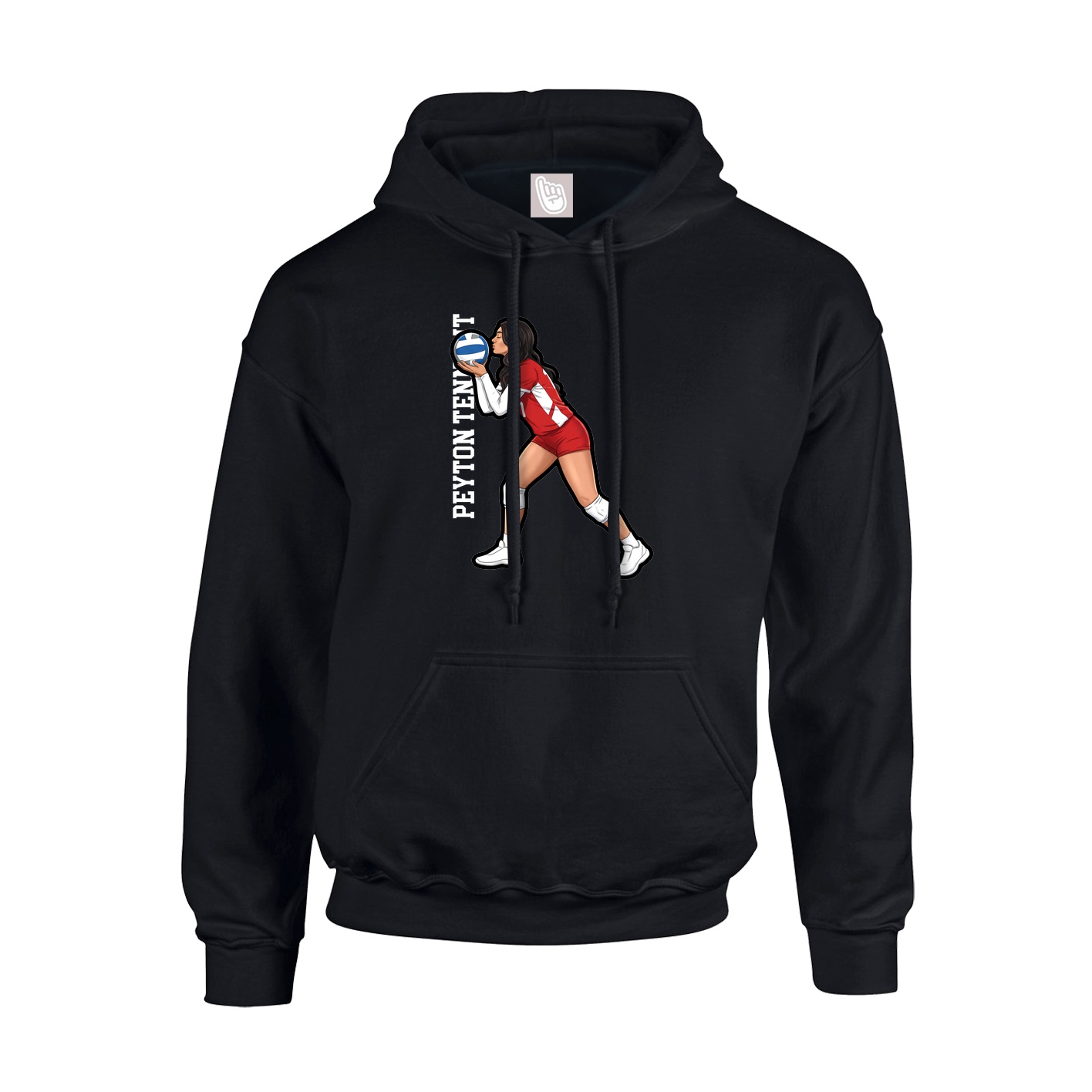 Youth Hoodie — Name Vertical in Black