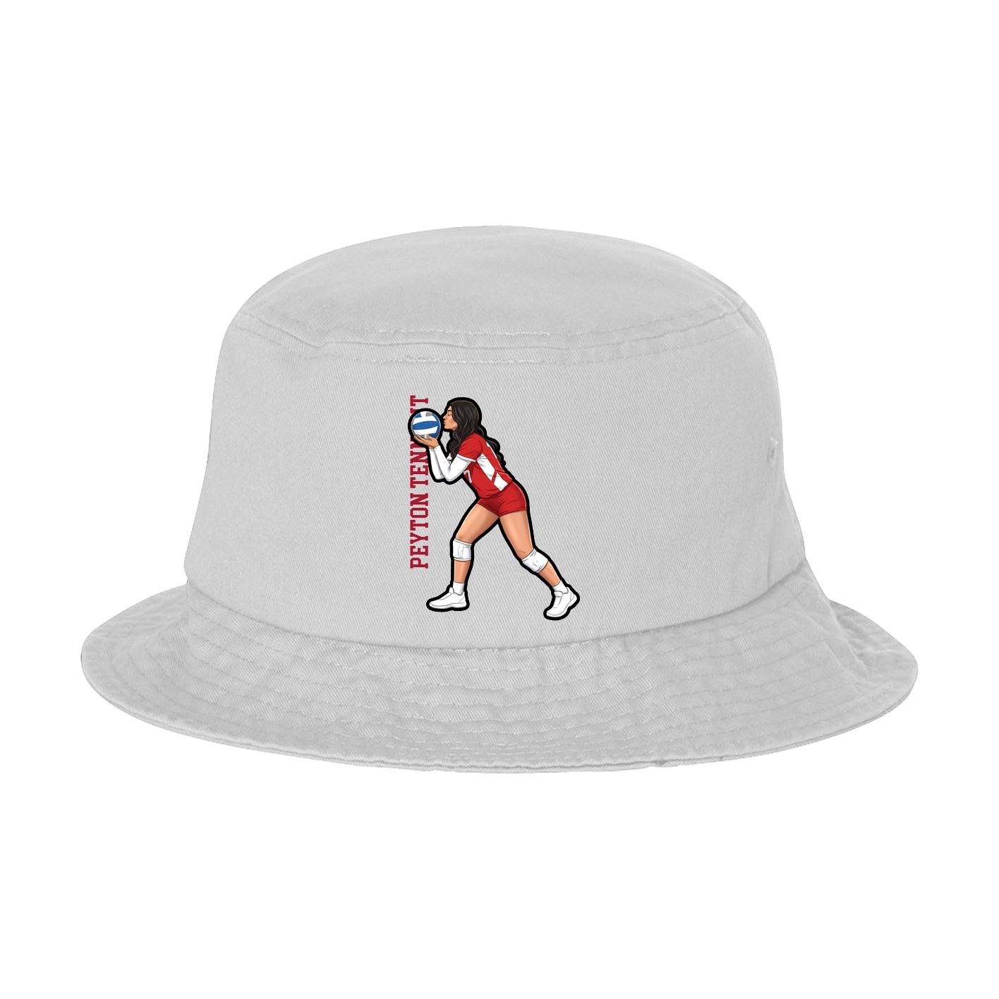 Bucket Cap — Name Vertical in White