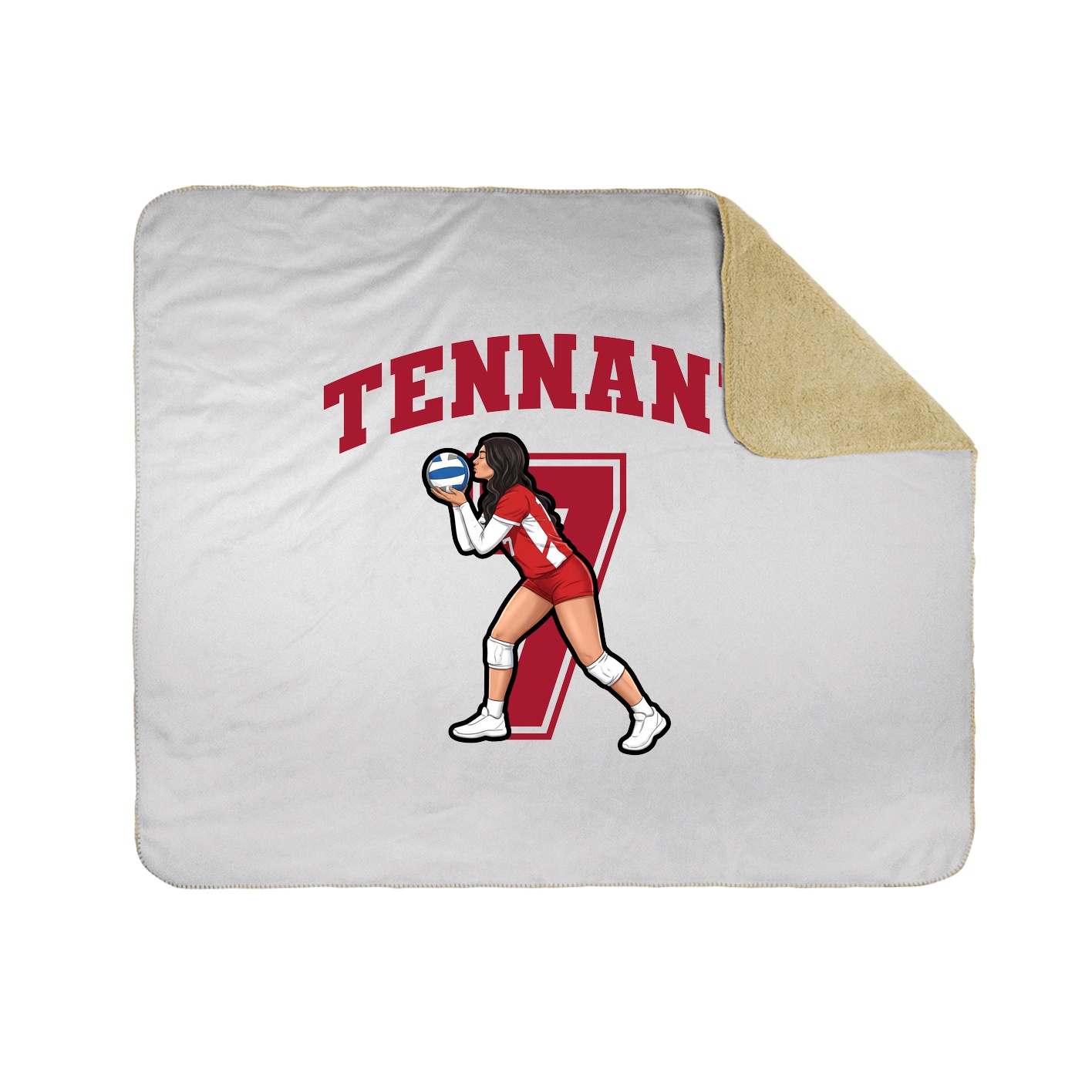 Throw Blanket — Number in White