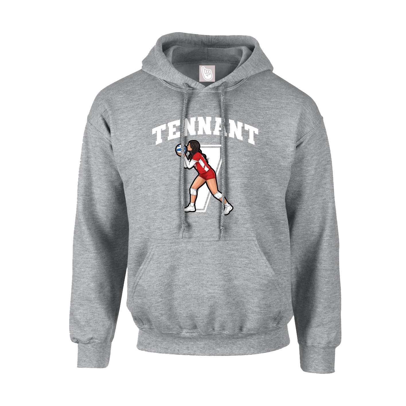 Youth Hoodie — Number in Grey