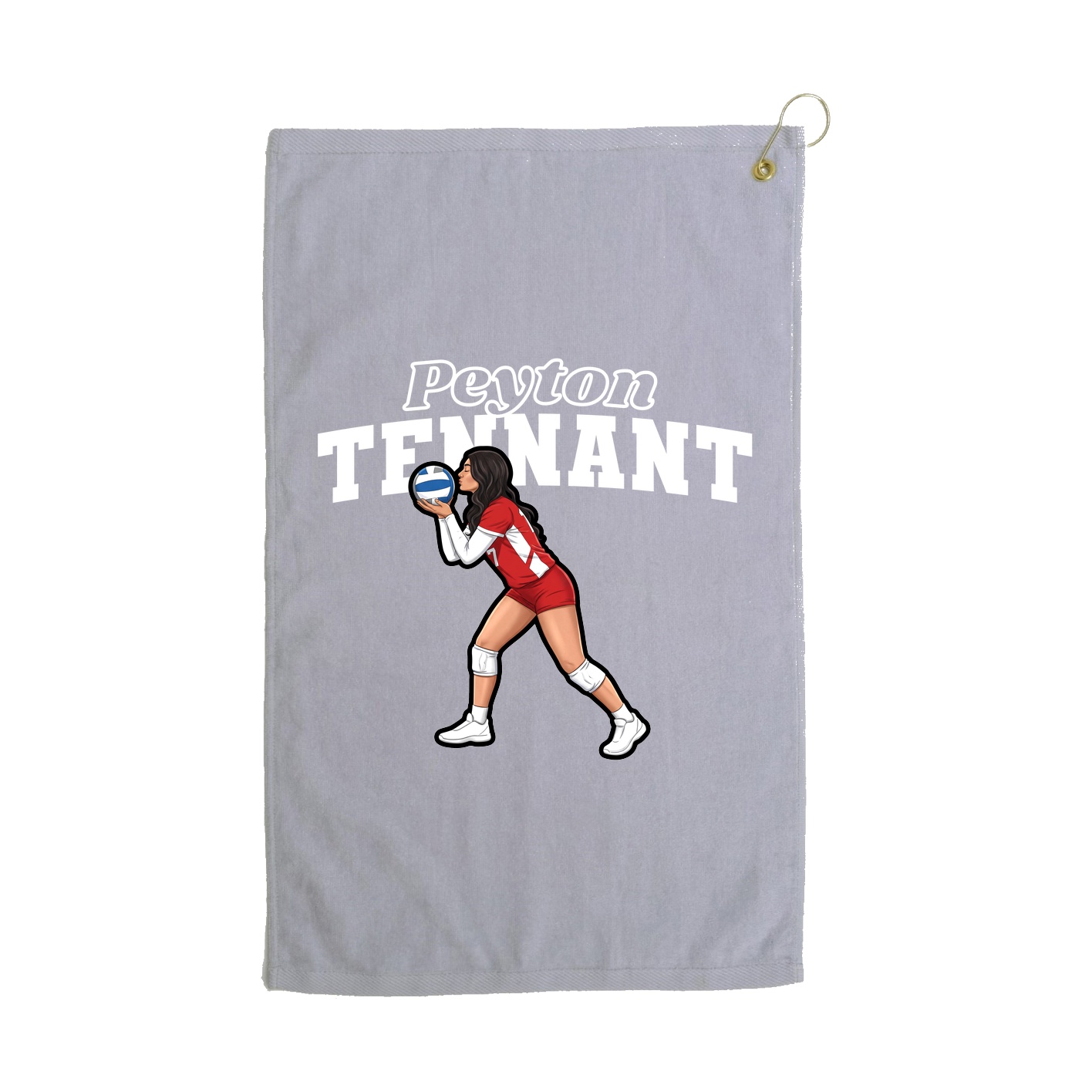 Golf Towel — Name Arch in Grey