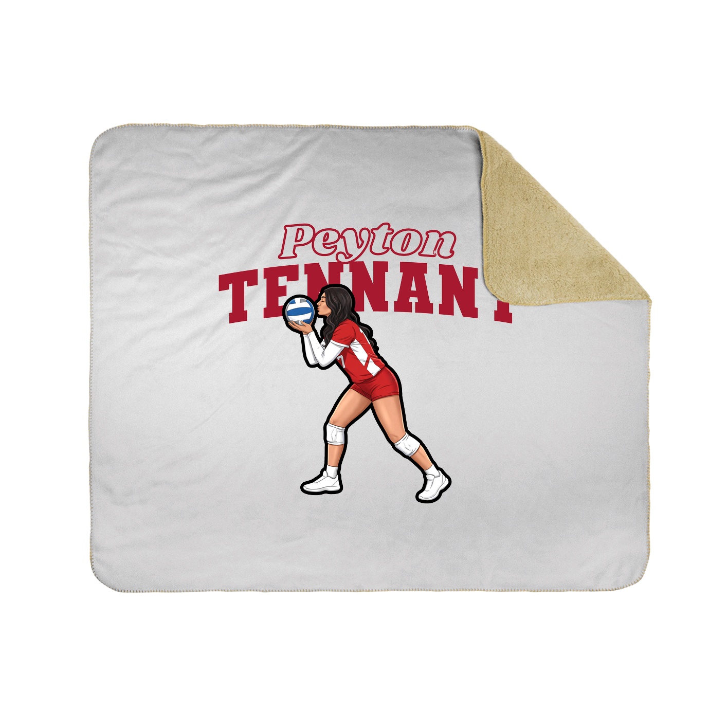 Throw Blanket — Name Arch in White
