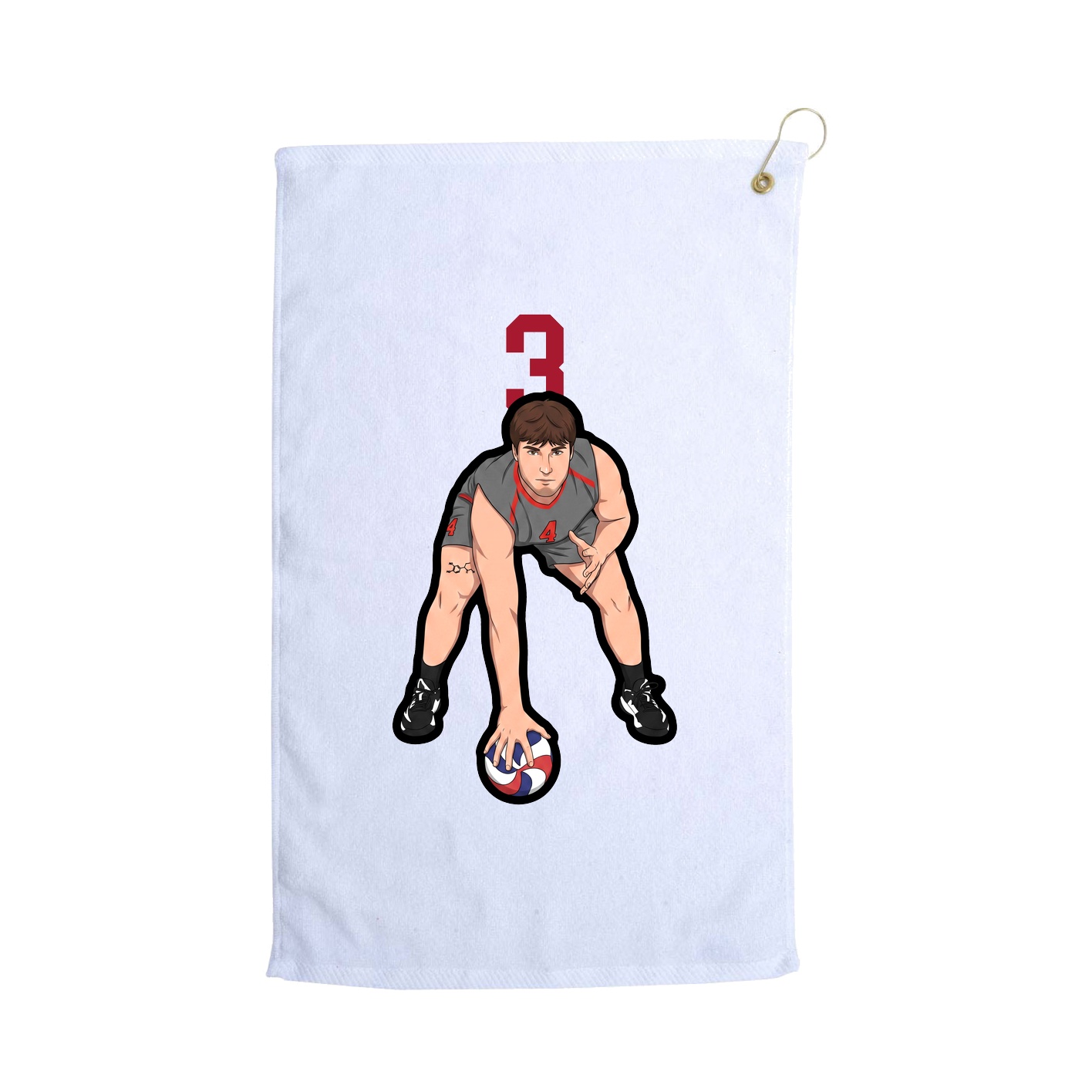 Golf Towel — Number Top in White