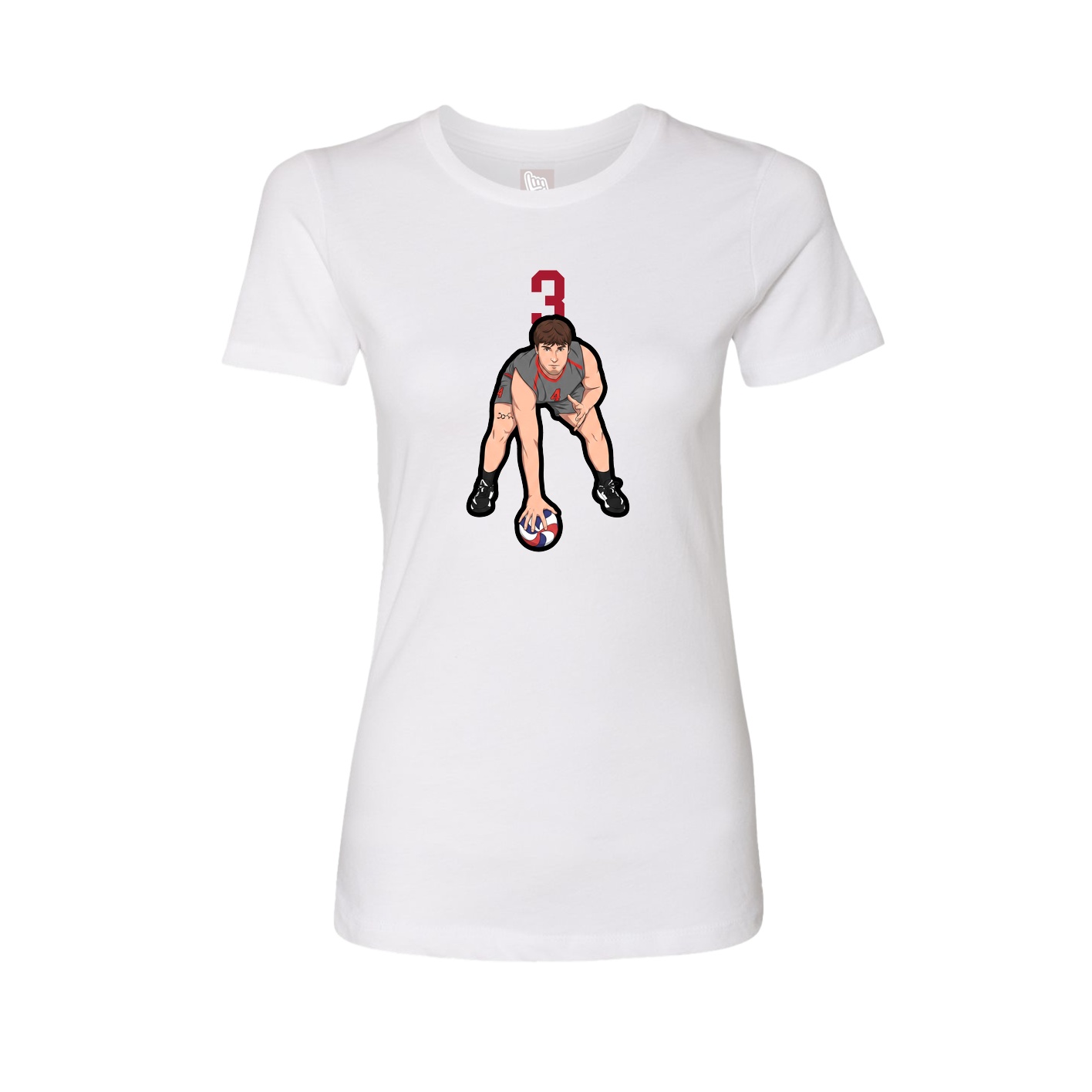 Fitted Women's Tee — Number Top in White