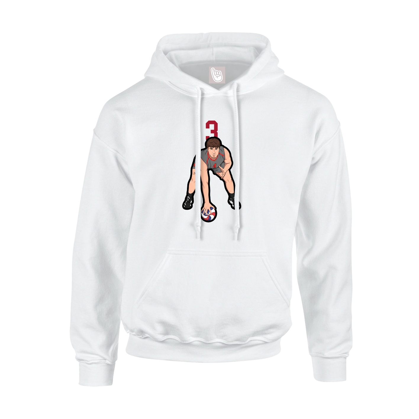 Hoodie — Number Top in White