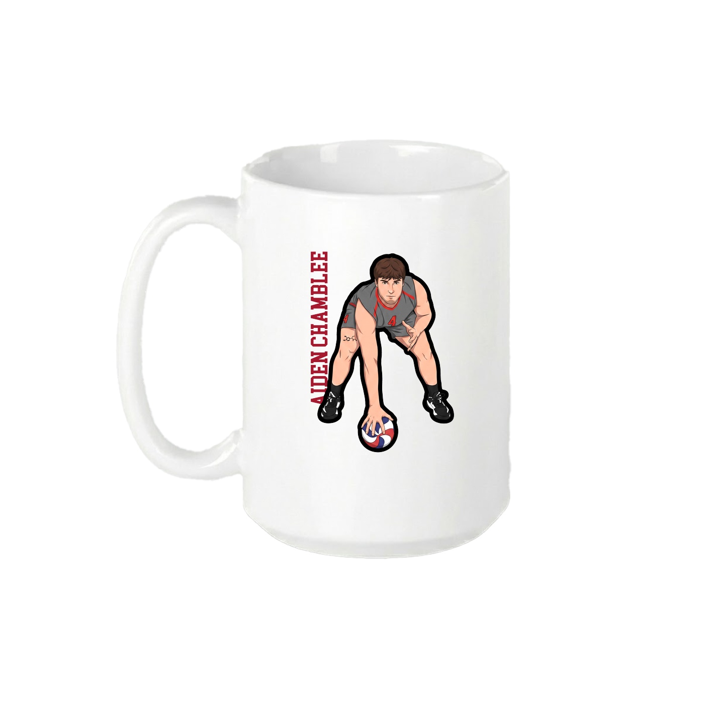 15oz Coffee Mug — Name Vertical in White
