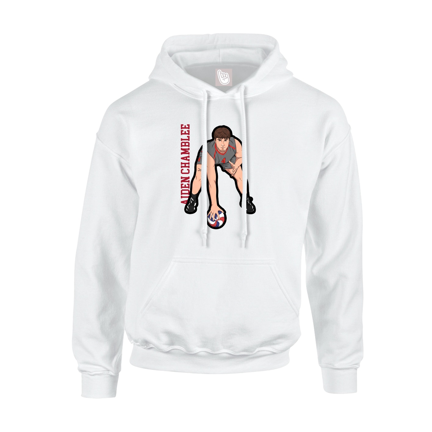 Youth Hoodie — Name Vertical in White
