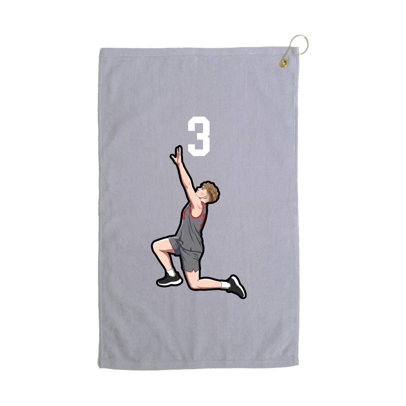 Golf Towel — Number Top in Grey