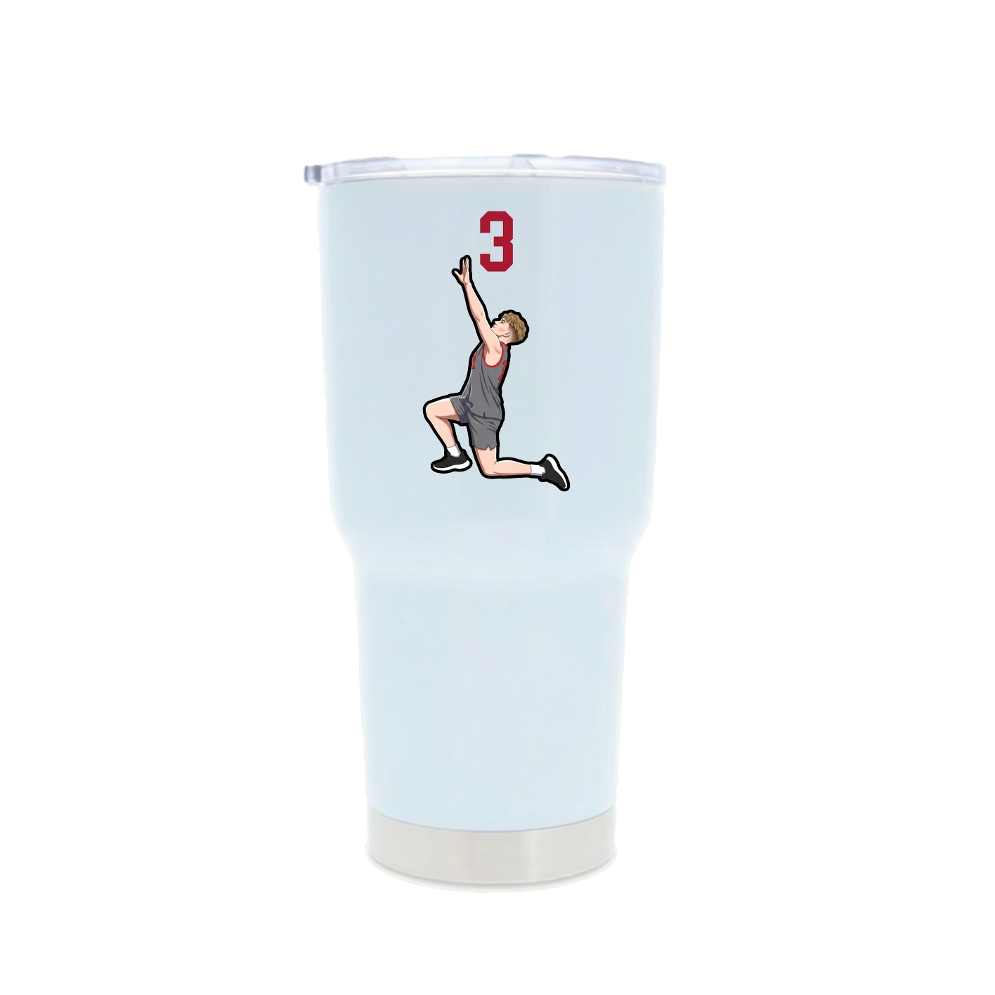 30oz Stainless Steel Tumbler — Number Top in White