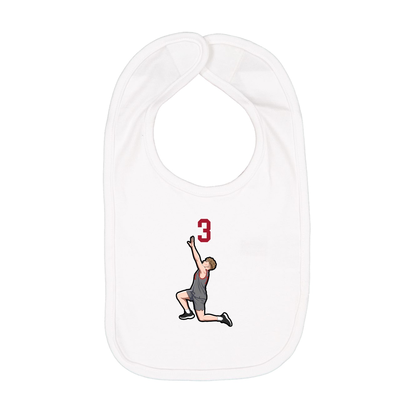 Infant Bib — Number Top in White