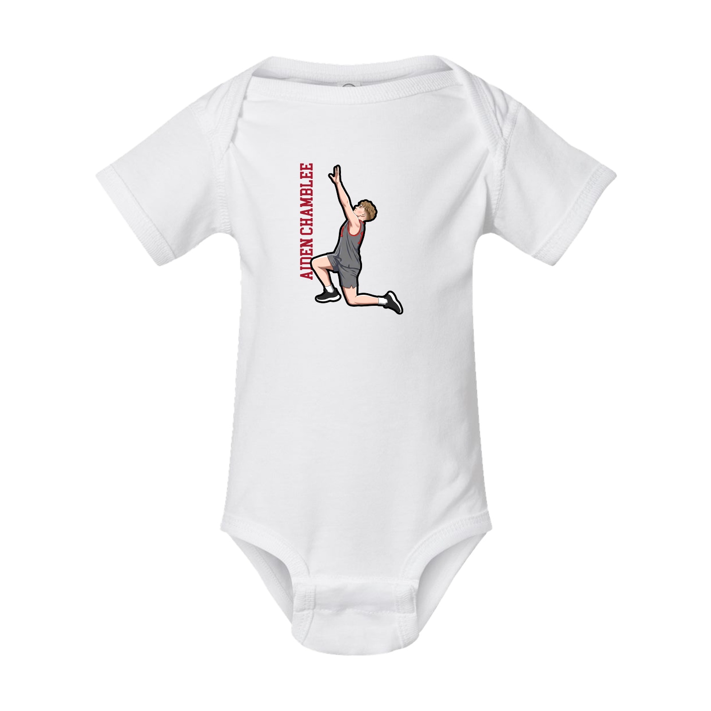Baby Onesie — Name Vertical in White