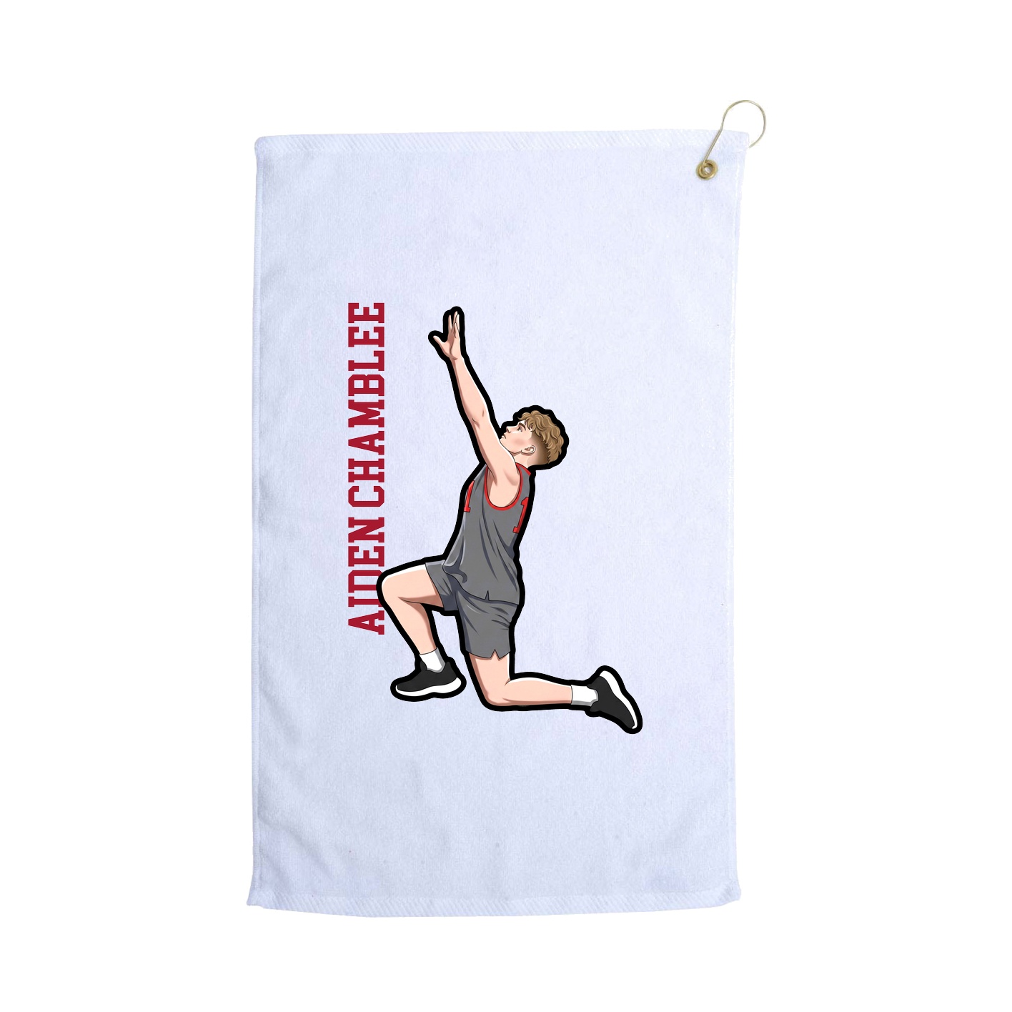 Golf Towel — Name Vertical in White