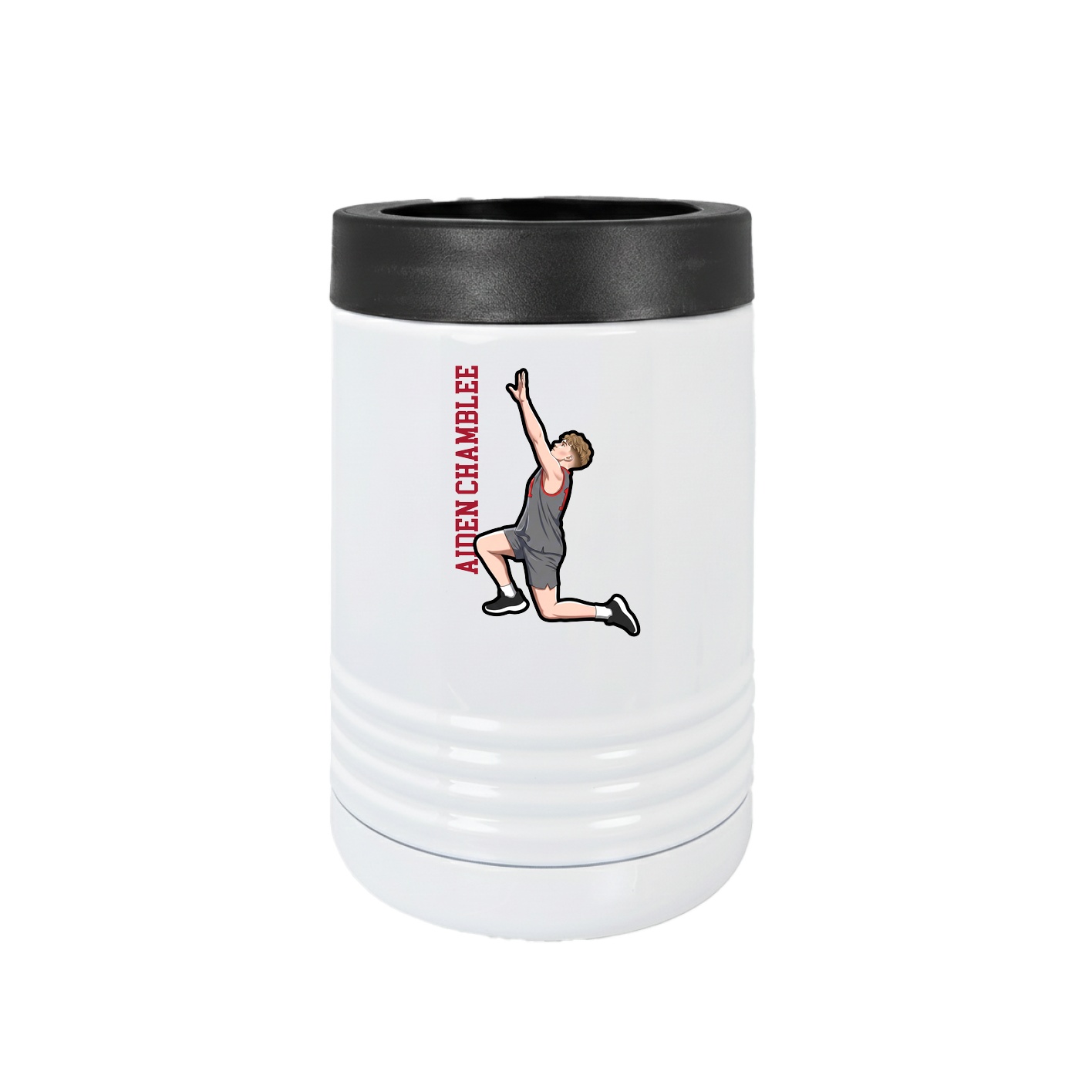 Beverage Holder — Name Vertical in White