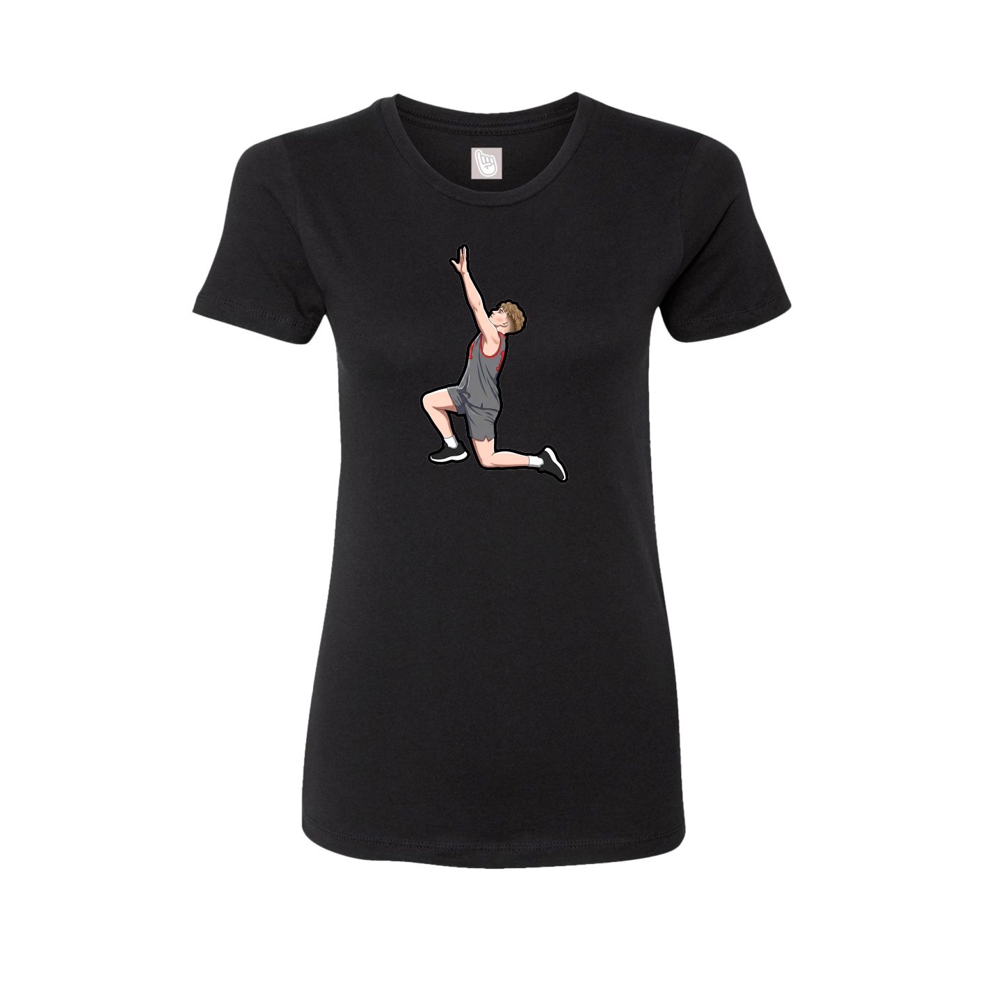 Fitted Women's Tee — Name Vertical in Black