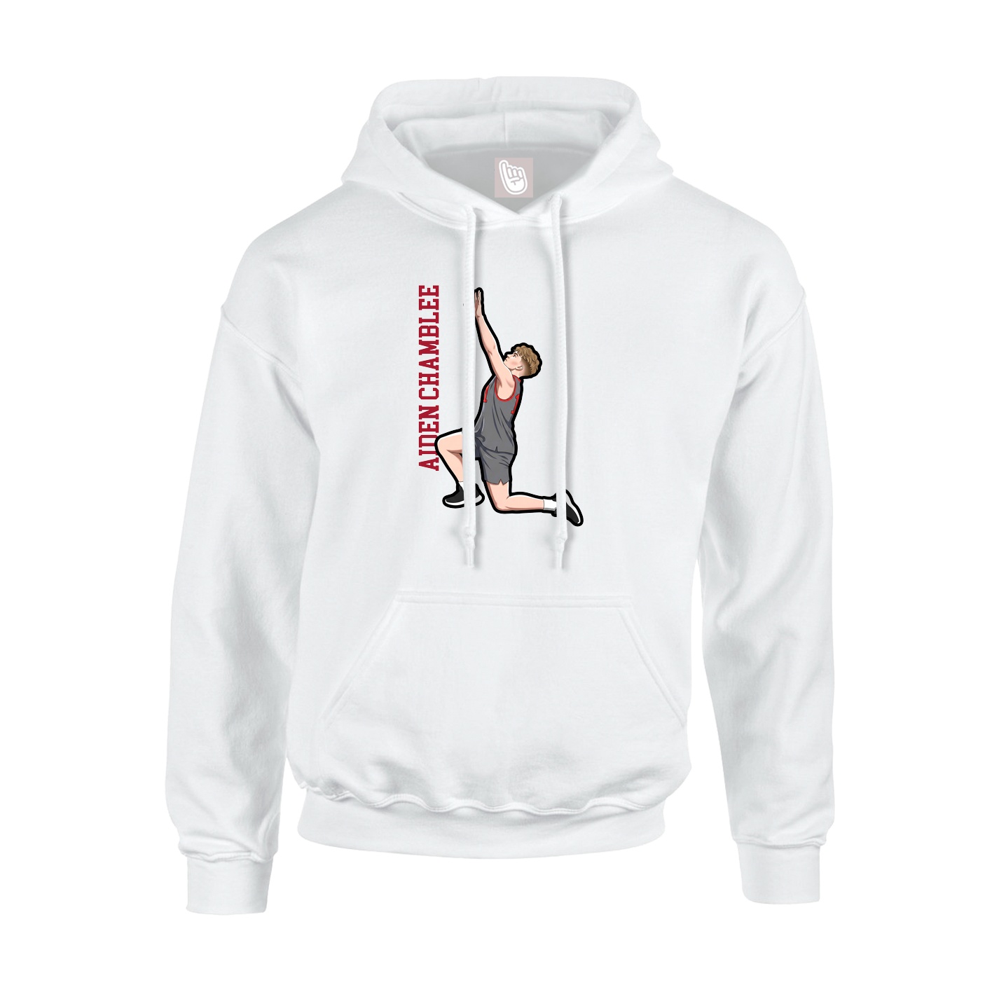 Hoodie — Name Vertical in White