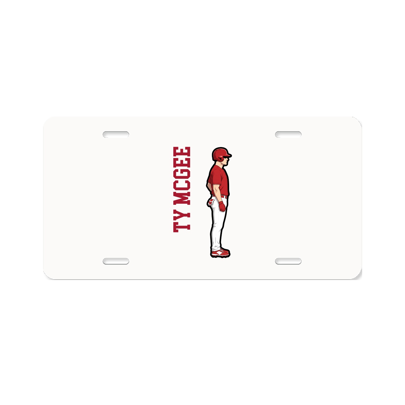 License Plate — Name Vertical in Classic
