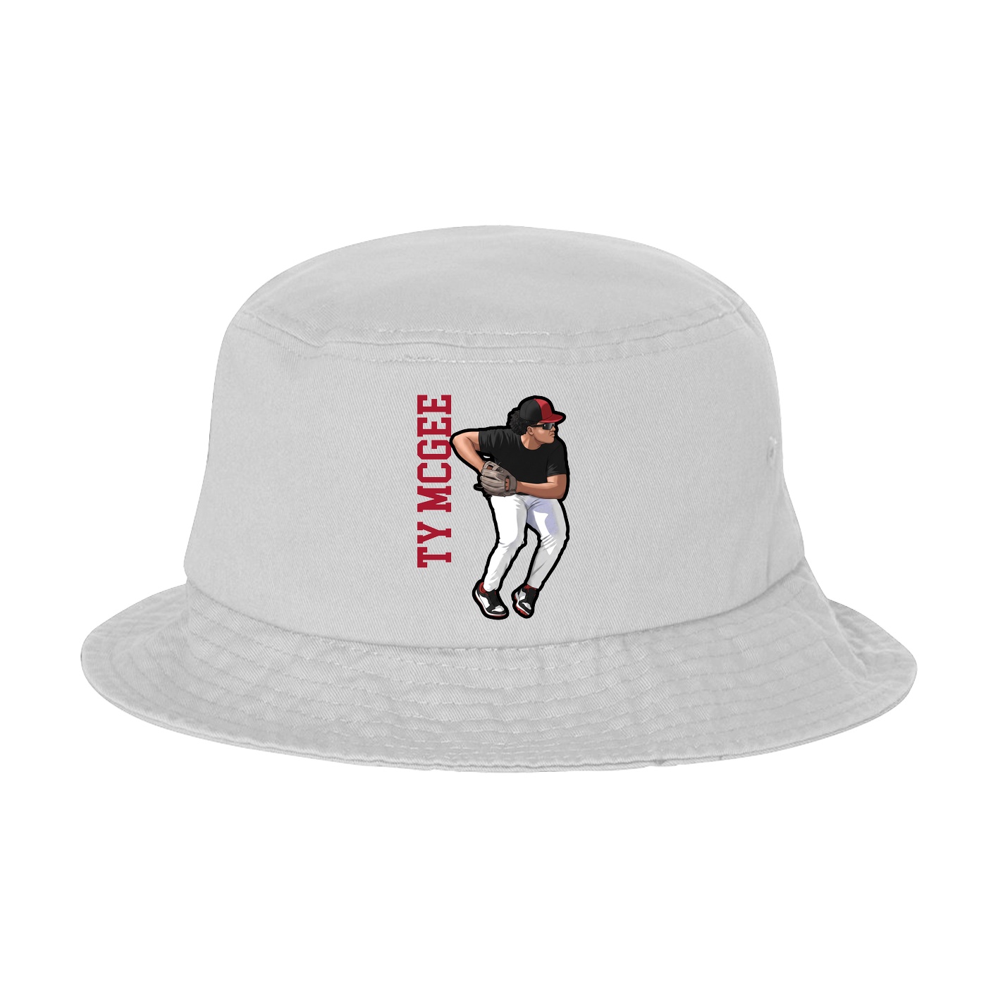 Bucket Cap — Name Vertical in White