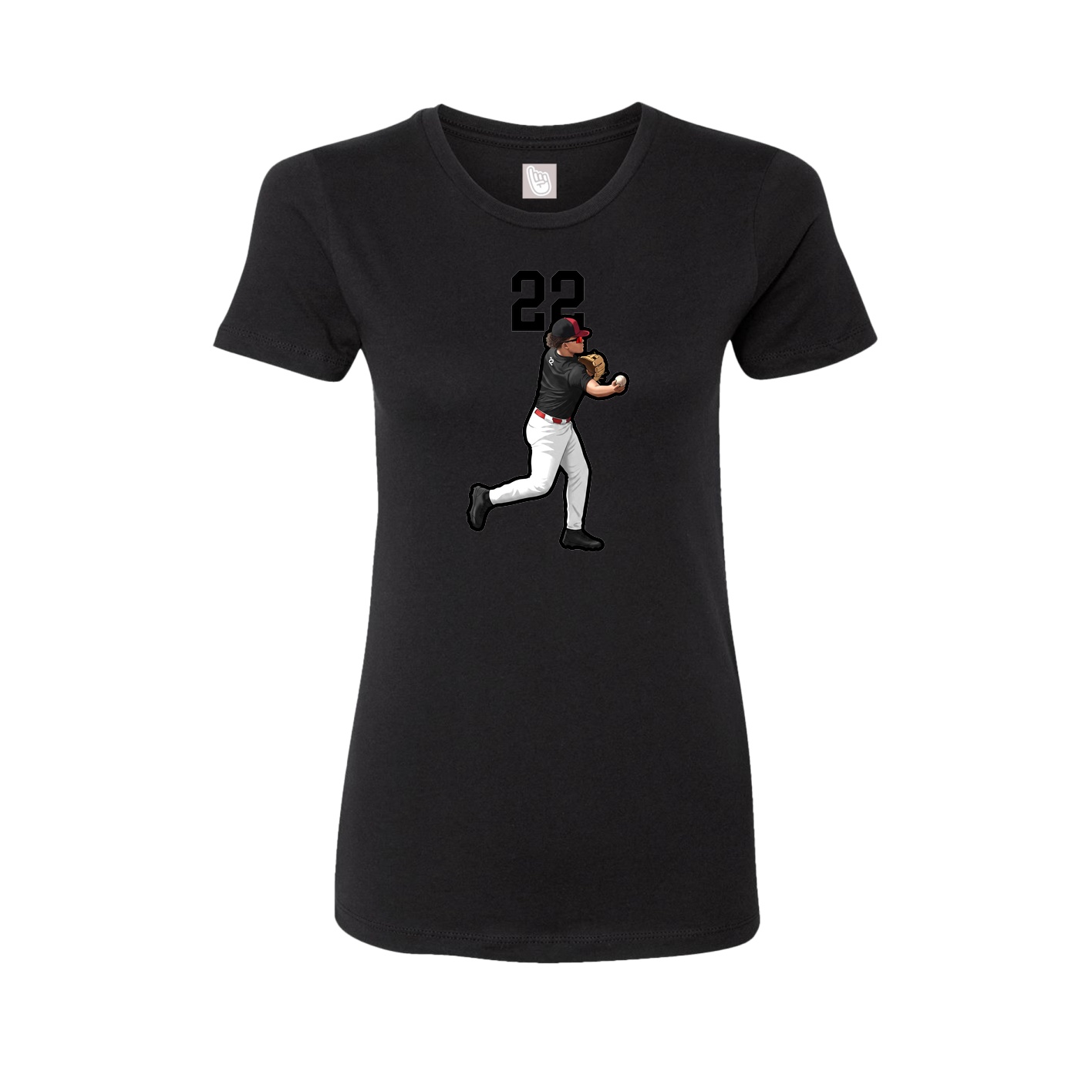 Fitted Women's Tee — Number Top in Black