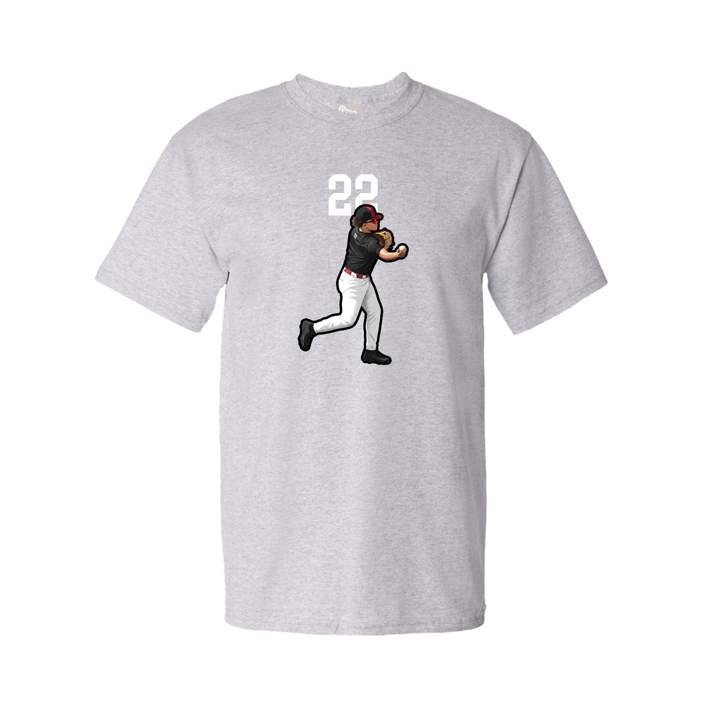 Youth Tee — Number Top in Grey
