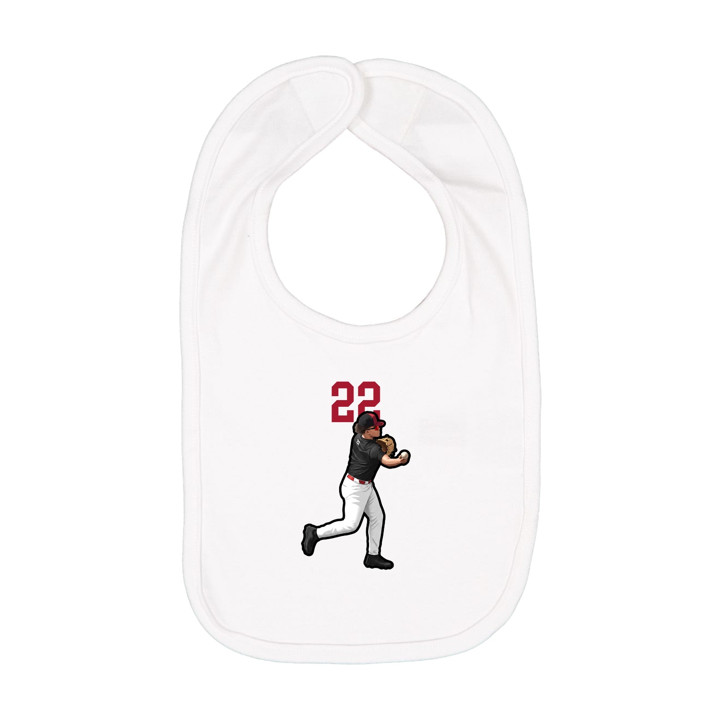 Infant Bib — Number Top in White