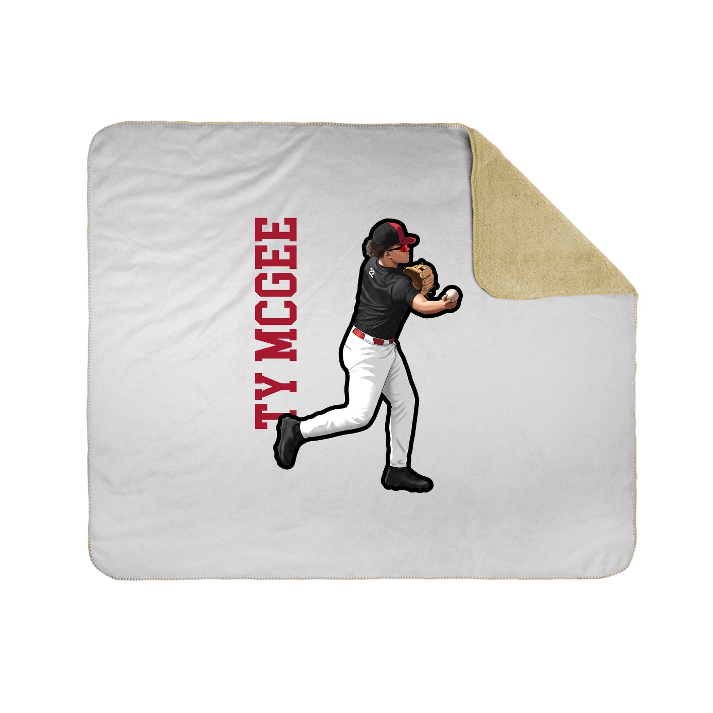 Throw Blanket — Name Vertical in White
