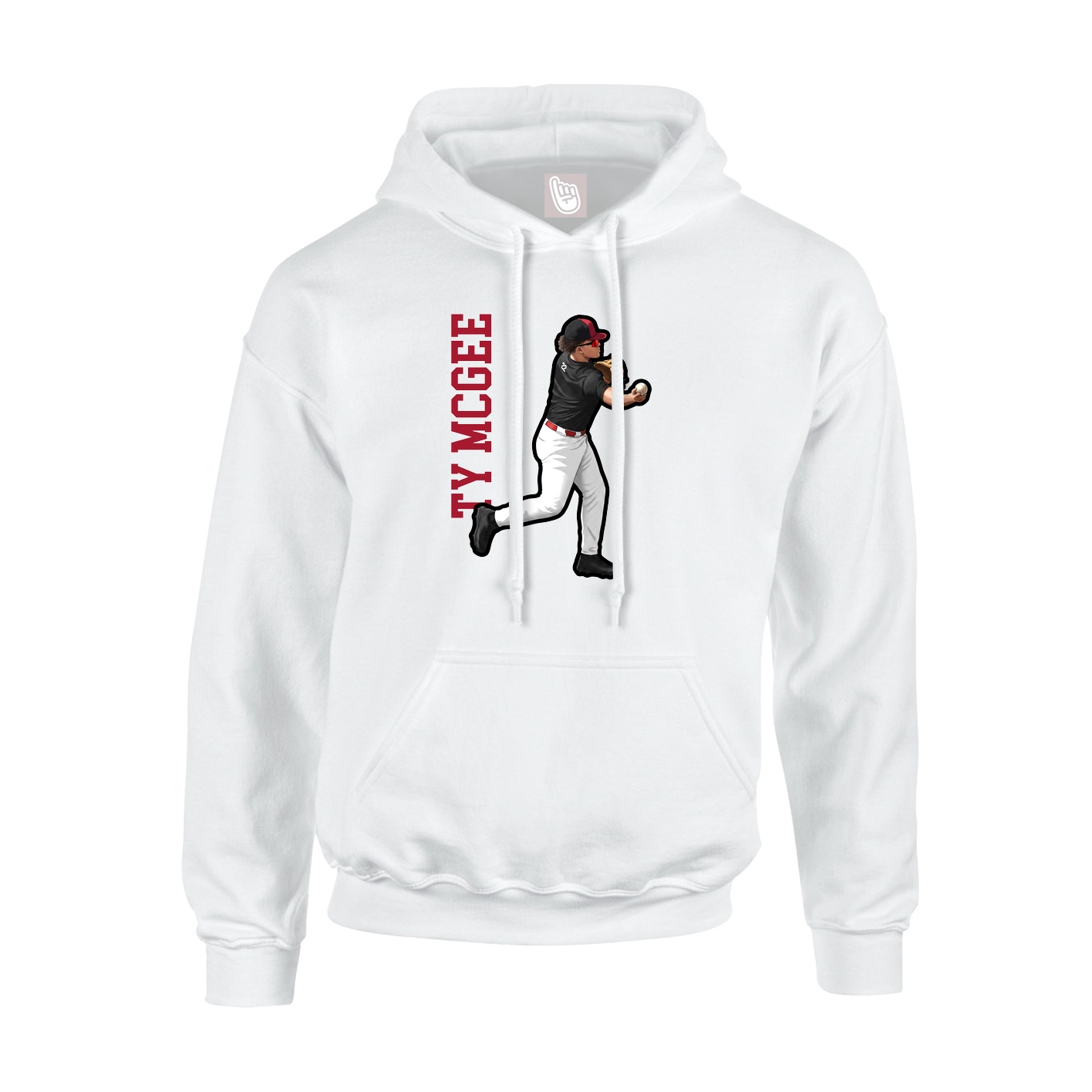 Hoodie — Name Vertical in White