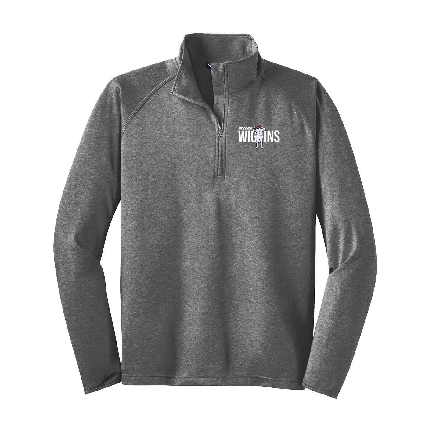 Q-Zip Pullover — Player Name in Grey