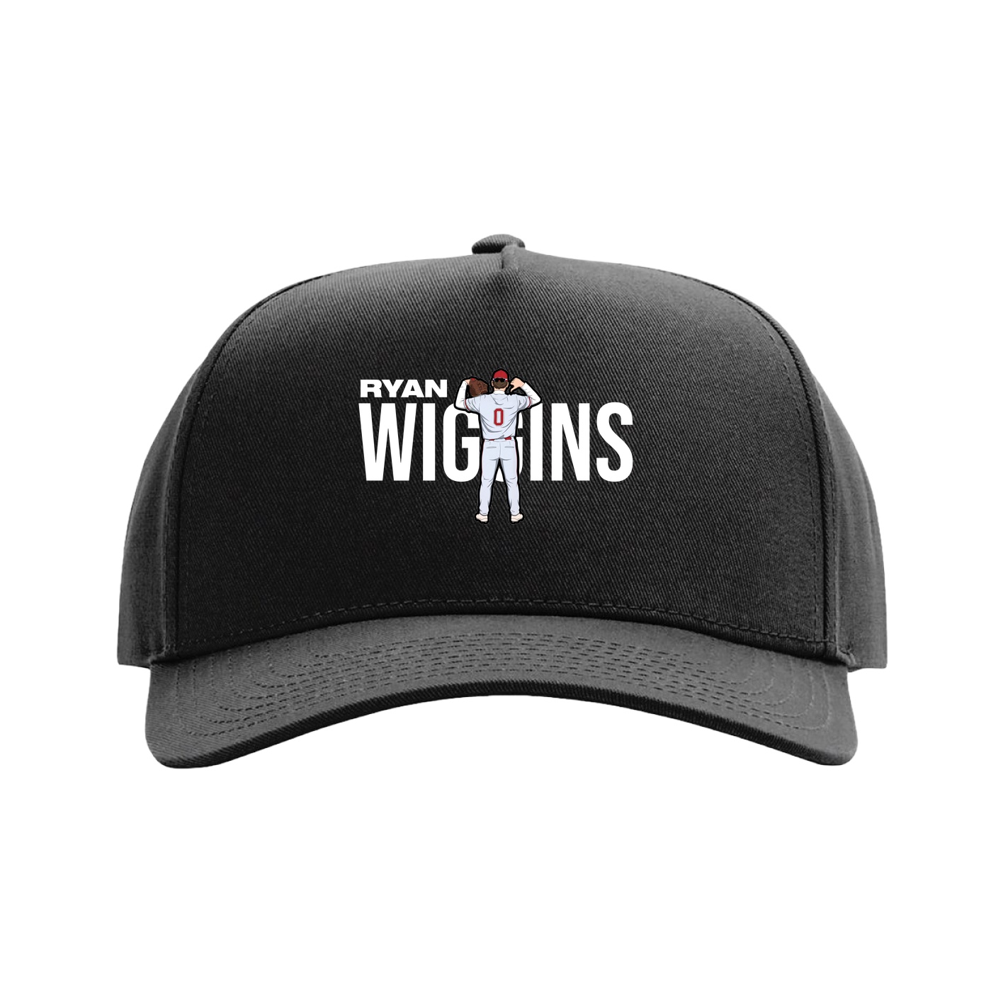Full Fabric Five-Panel Champ Cap — Player Name in Black