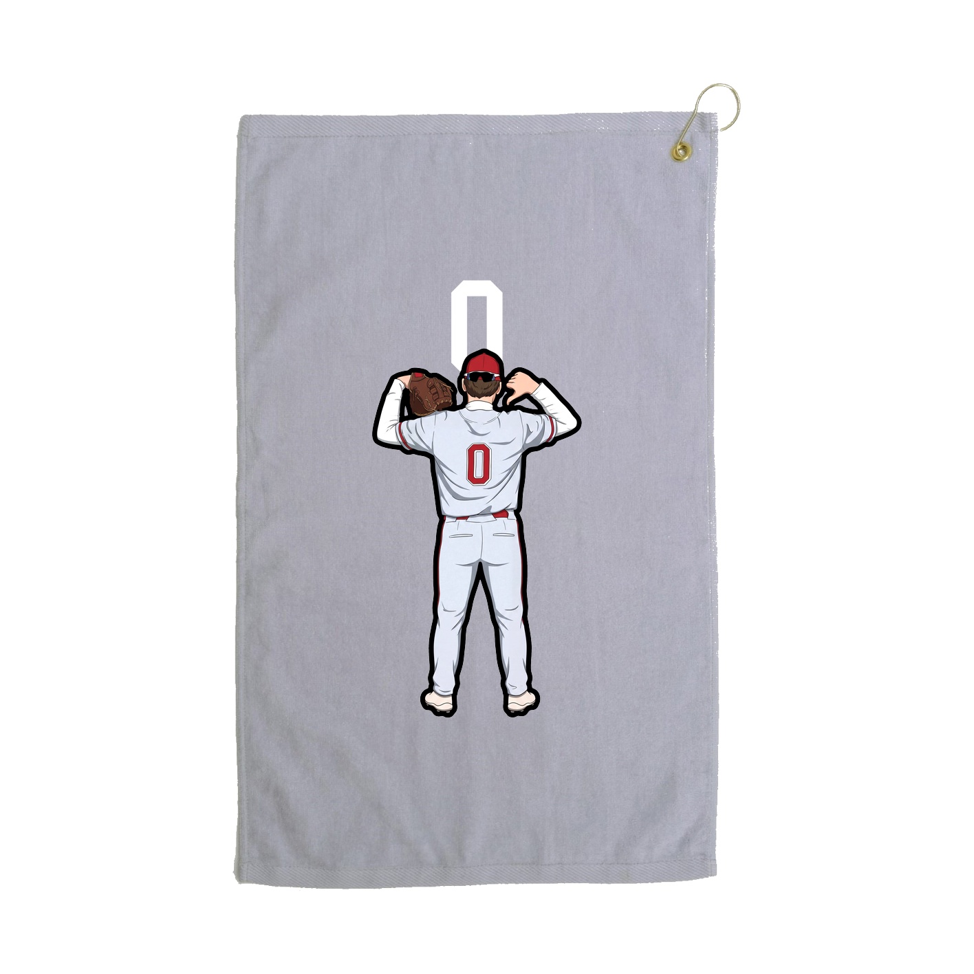 Golf Towel — Number Top in Grey