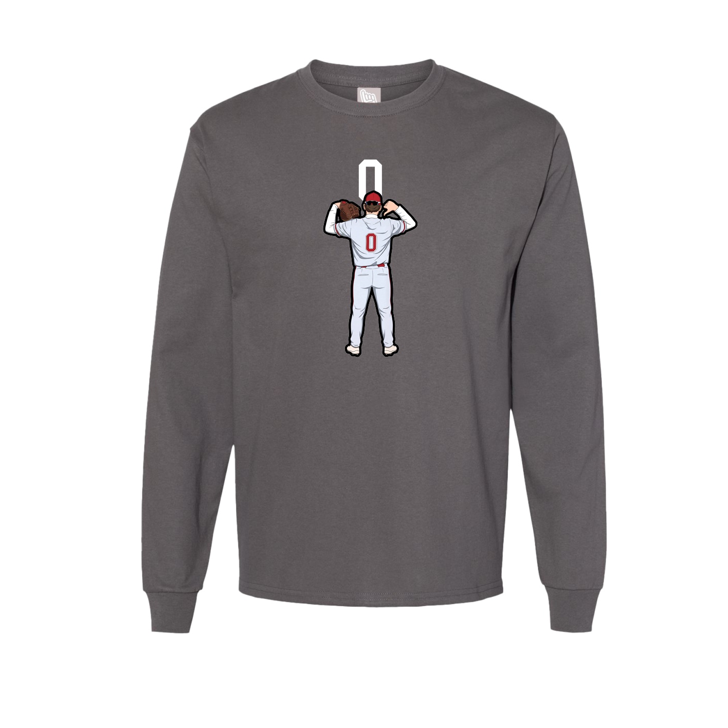Long Sleeve Tee — Number Top in Grey
