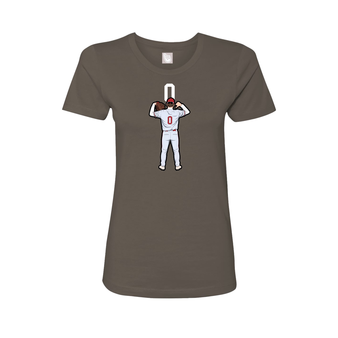 Fitted Women's Tee — Number Top in Grey
