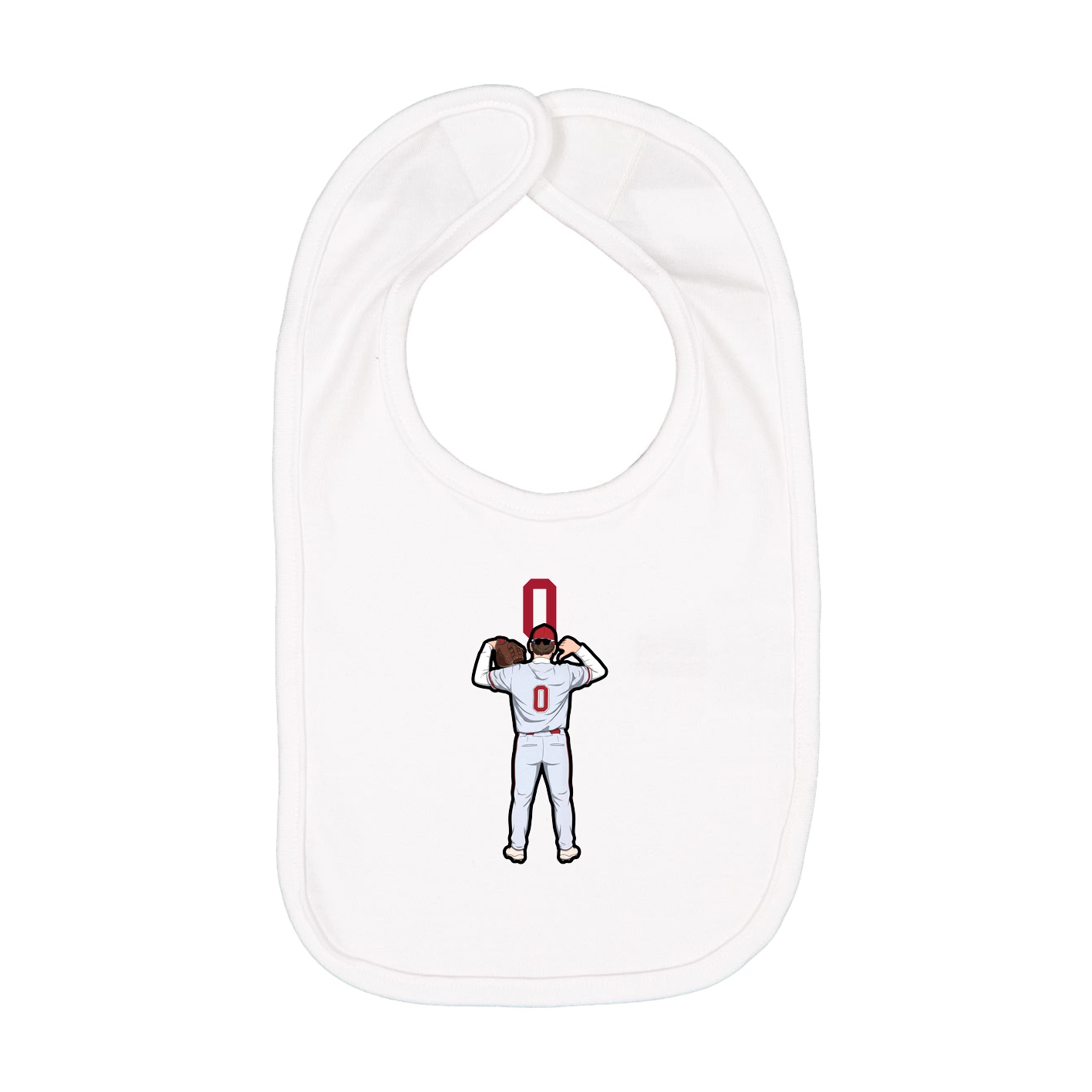 Infant Bib — Number Top in White