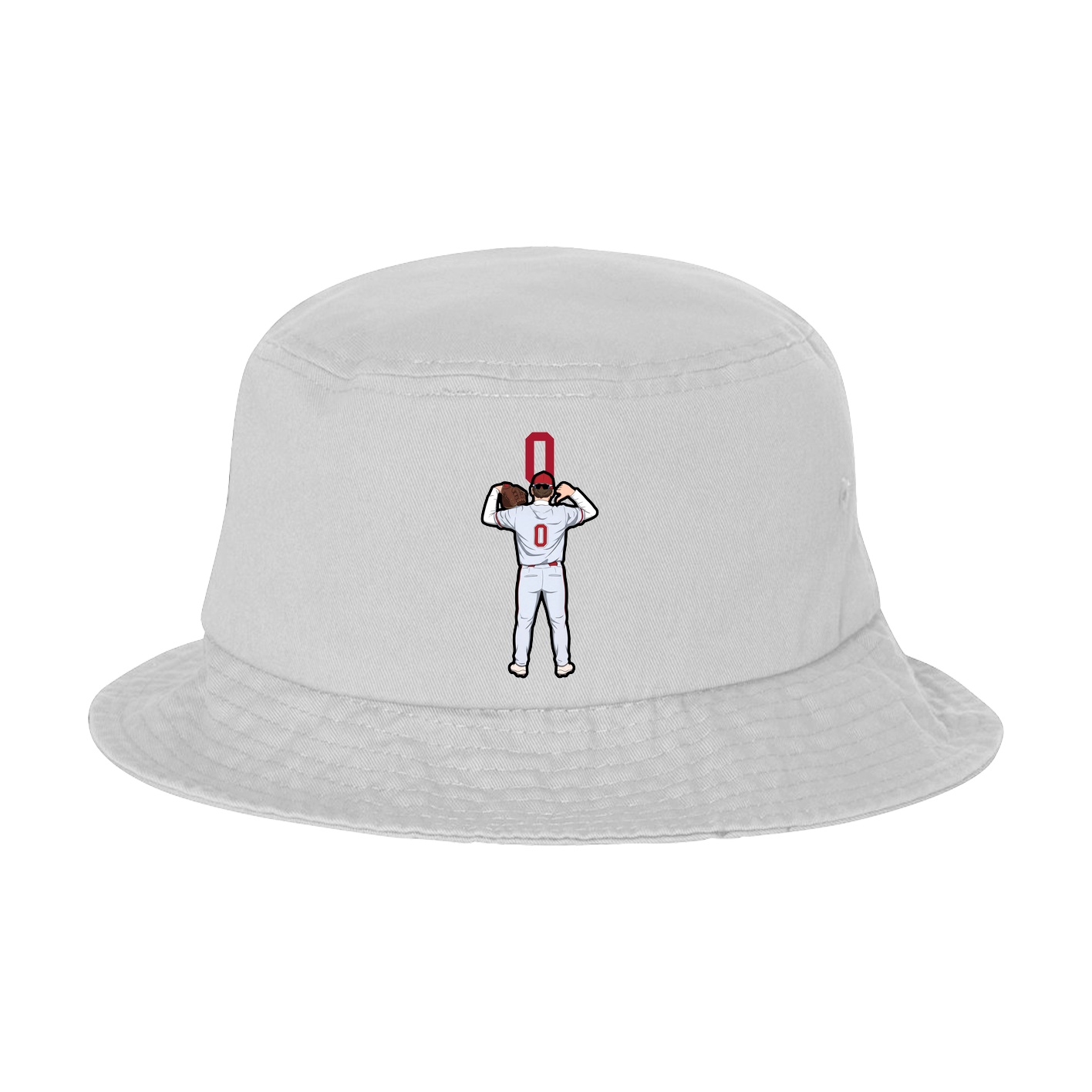 Bucket Cap — Number Top in White
