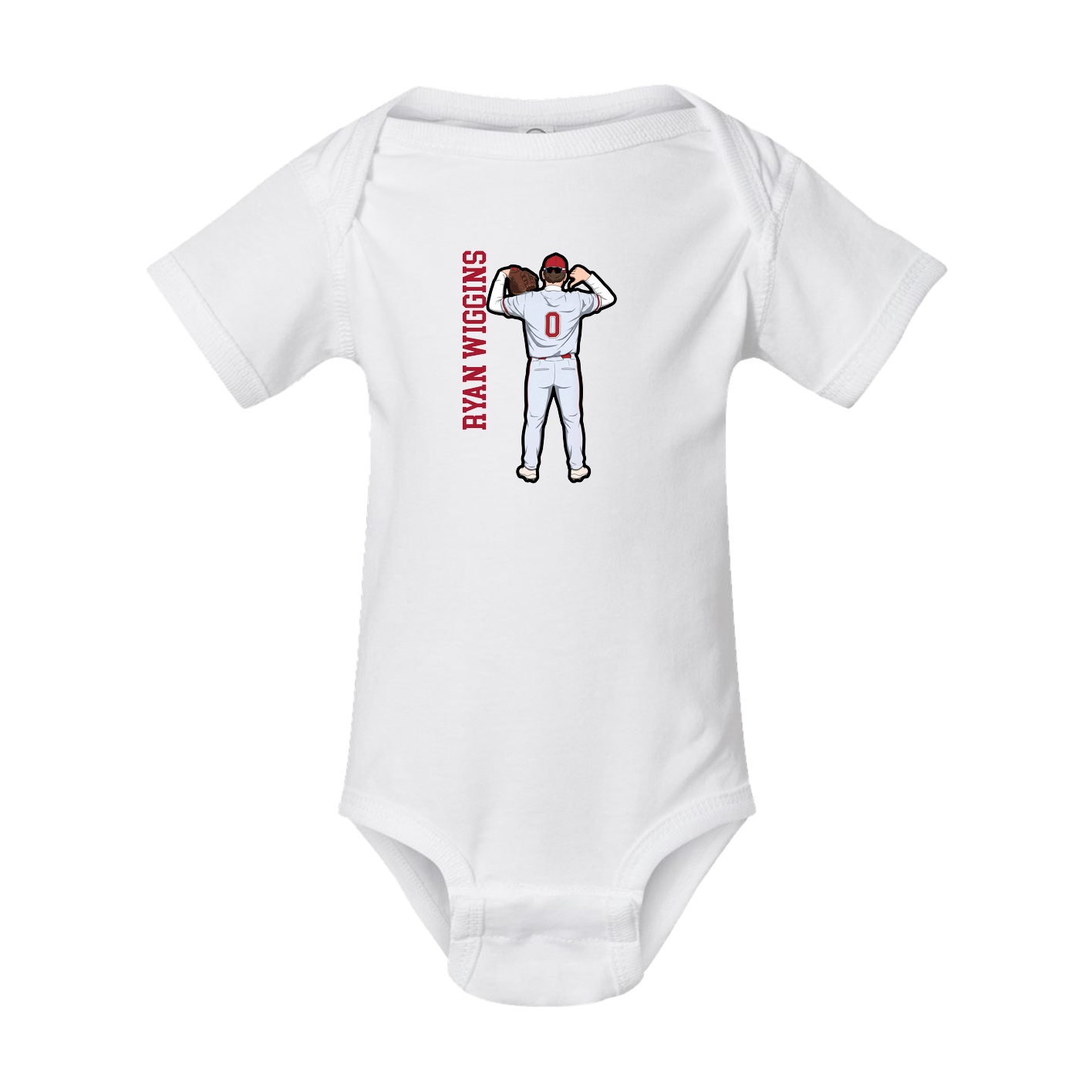 Baby Onesie — Name Vertical in White