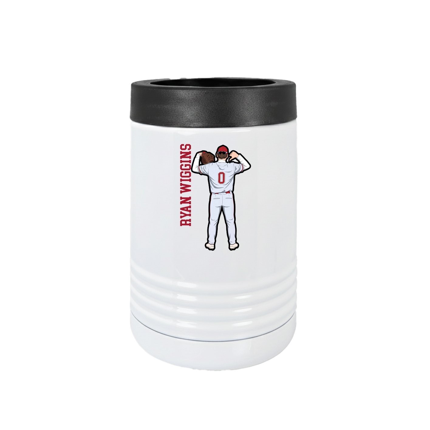 Beverage Holder — Name Vertical in White