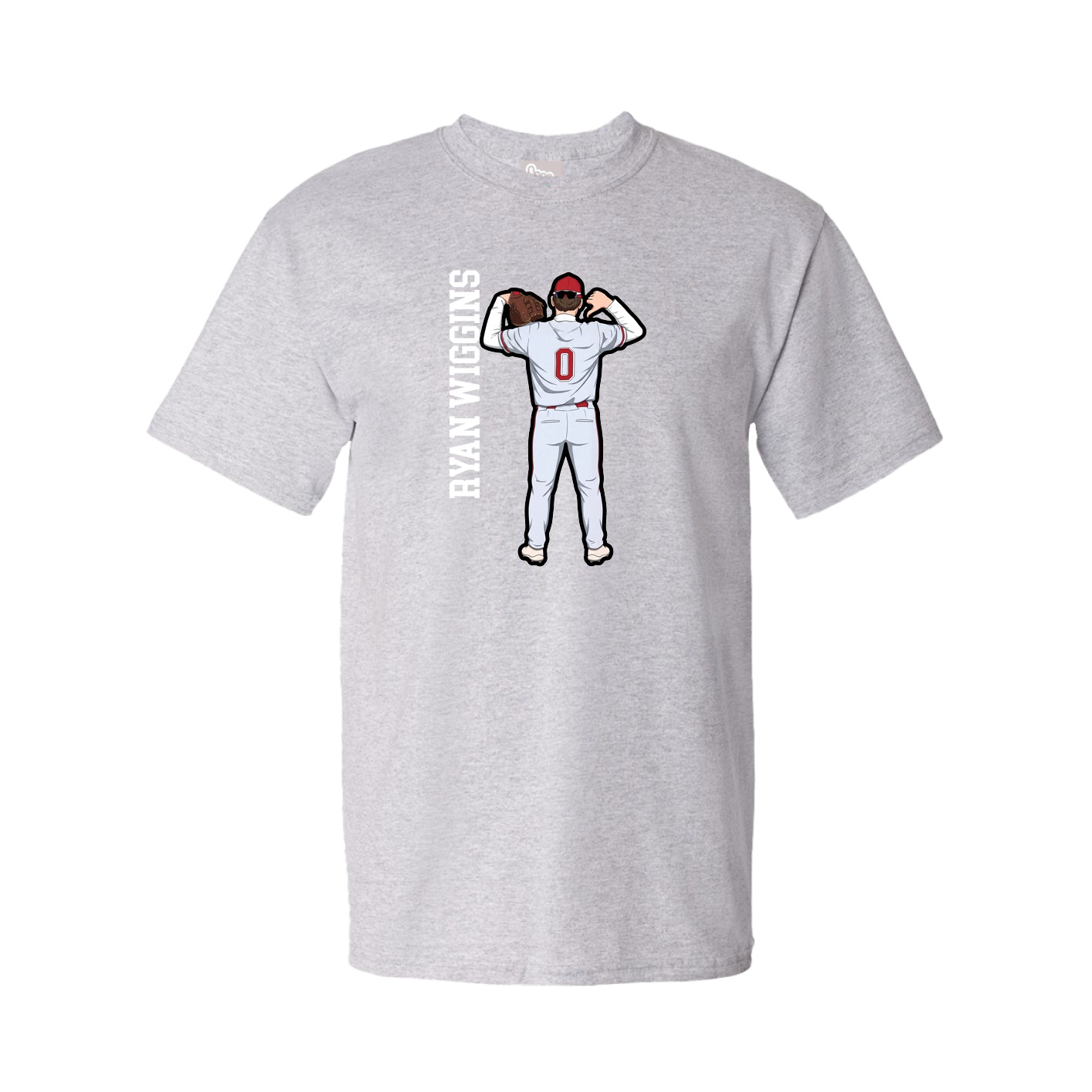 Youth Tee — Name Vertical in Grey